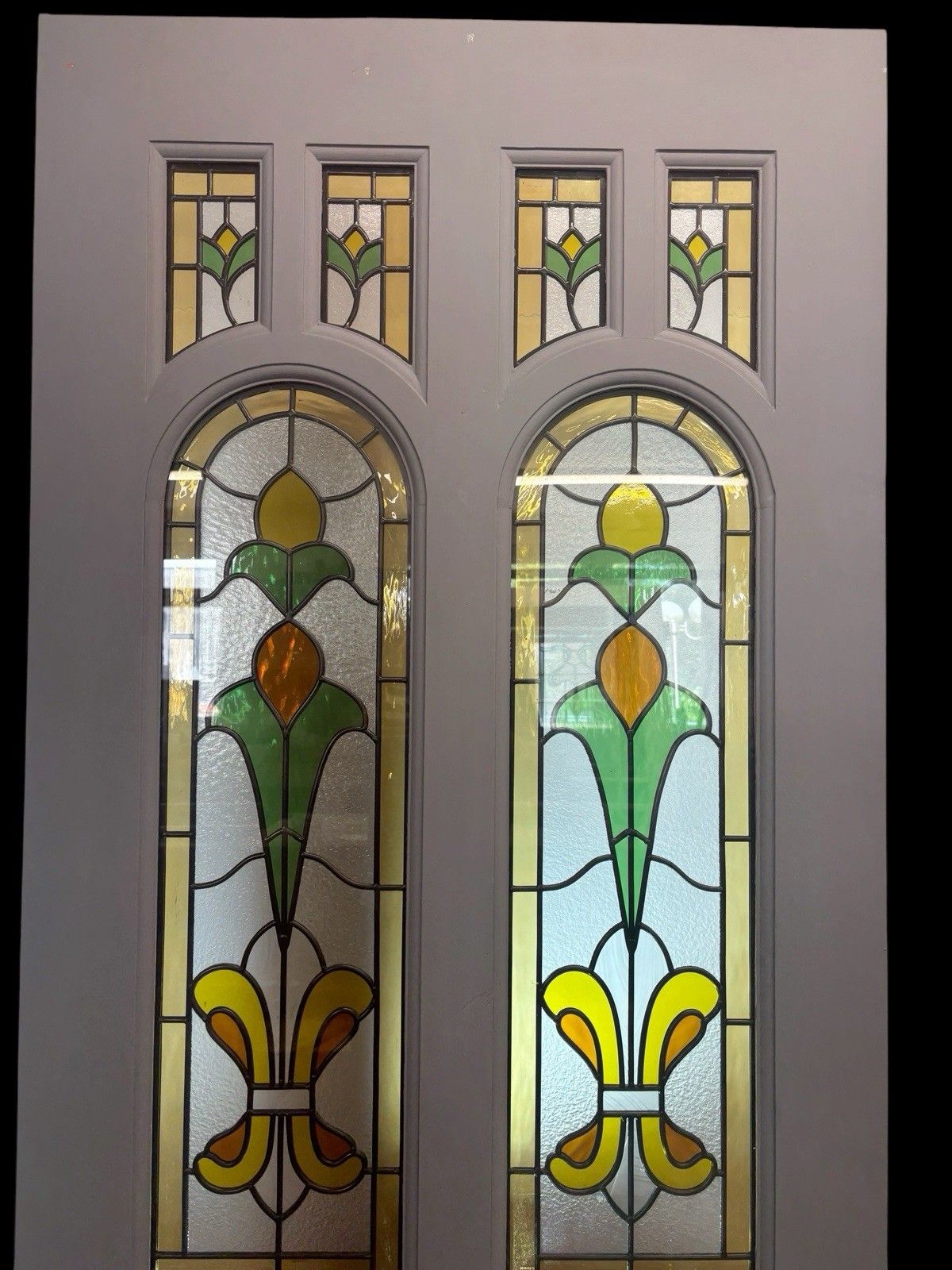 photo furniture Edwardian Stained Glass Front Door Leaded Triple Glazed Reclaimed Refurbed Old