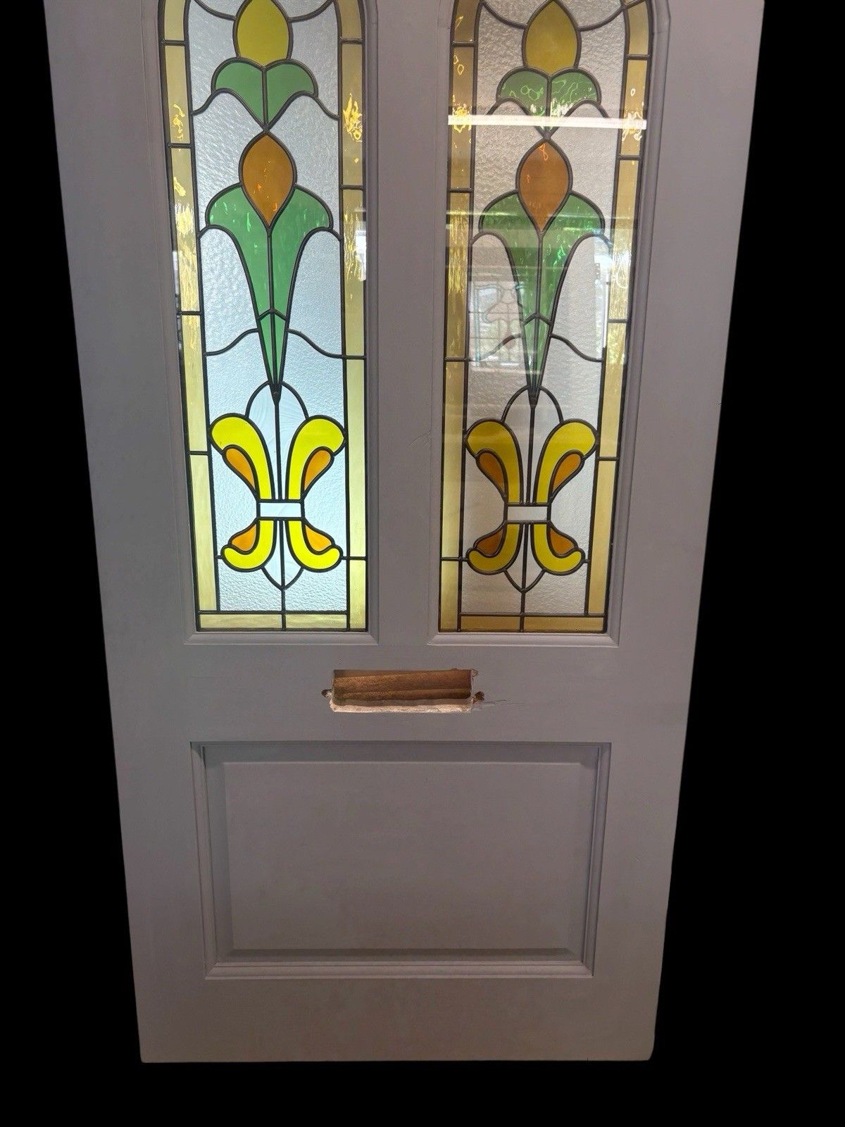 photo for sale Edwardian Stained Glass Front Door Leaded Triple Glazed Reclaimed Refurbed Old