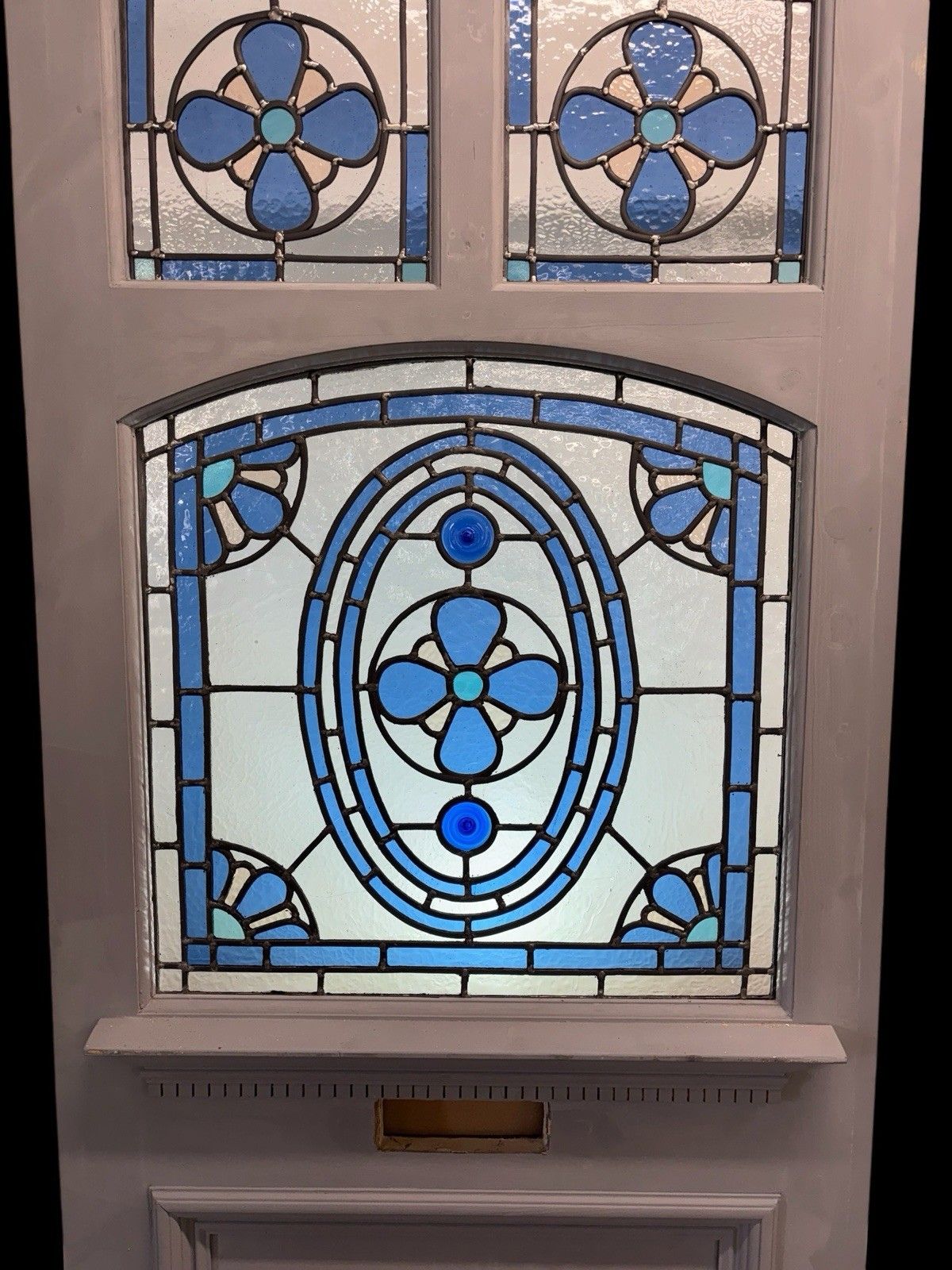 Edwardian Stained Glass Front Door Leaded Glazed Reclaimed Restored Old Wood photo 3717.0