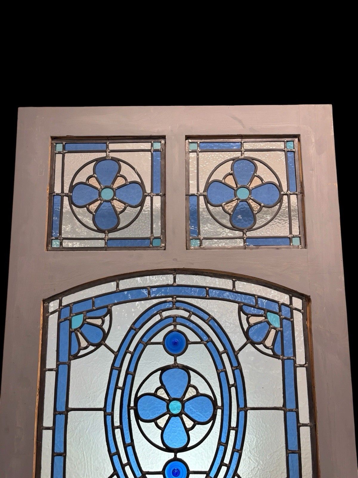 photo furniture Edwardian Stained Glass Front Door Leaded Glazed Reclaimed Restored Old Wood