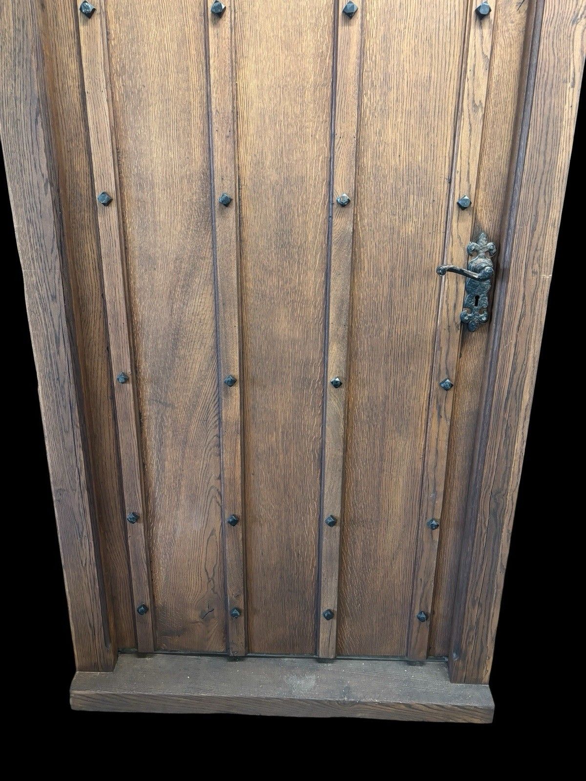 Antique Solid Oak Door Frame Period Reclaimed Refurb 18th Century Old Wood Iron photo vinterior