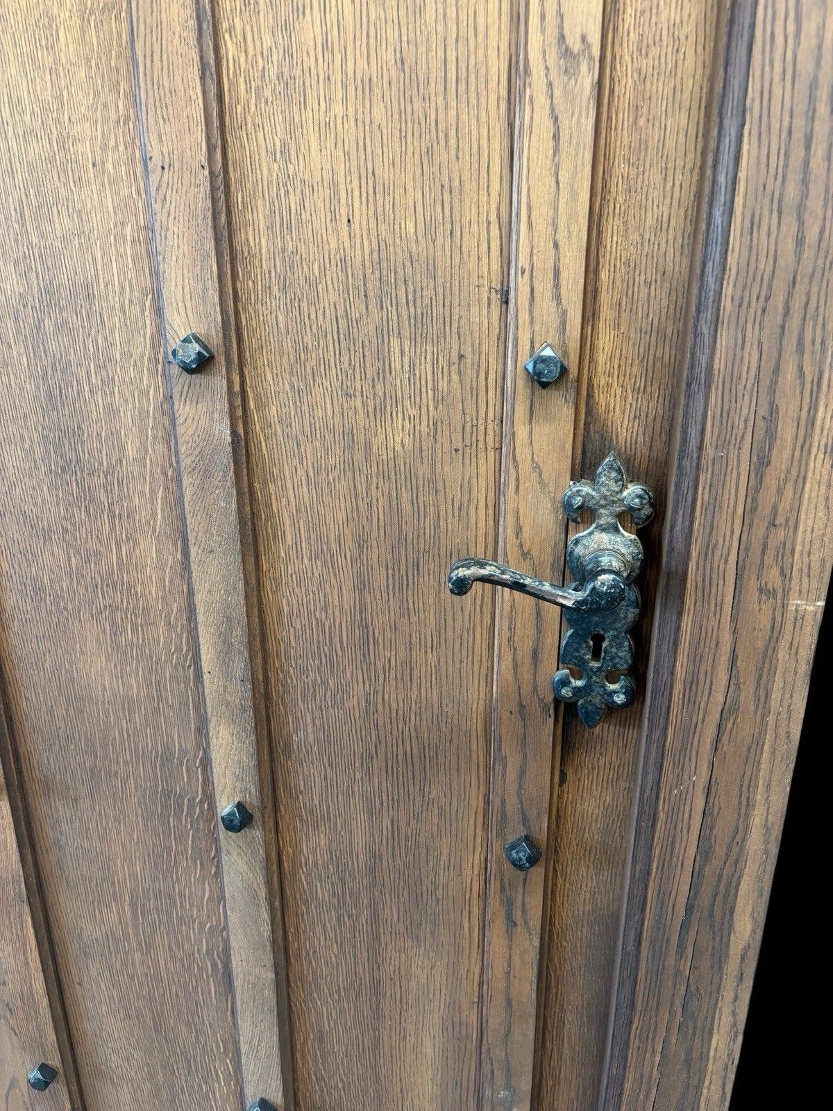 Antique Solid Oak Door Frame Period Reclaimed Refurb 18th Century Old Wood Iron photo buy