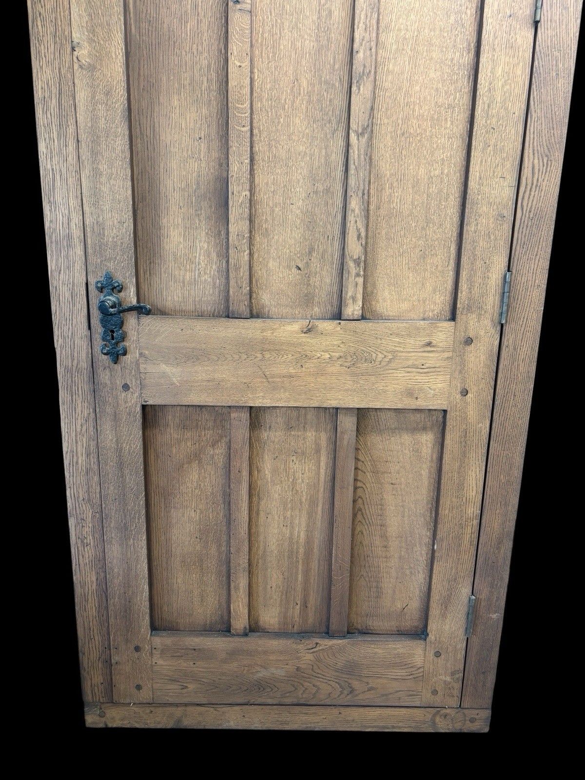 Home Fixtures Antique Solid Oak Door Frame Period Reclaimed Refurb 18th Century Old Wood Iron photo