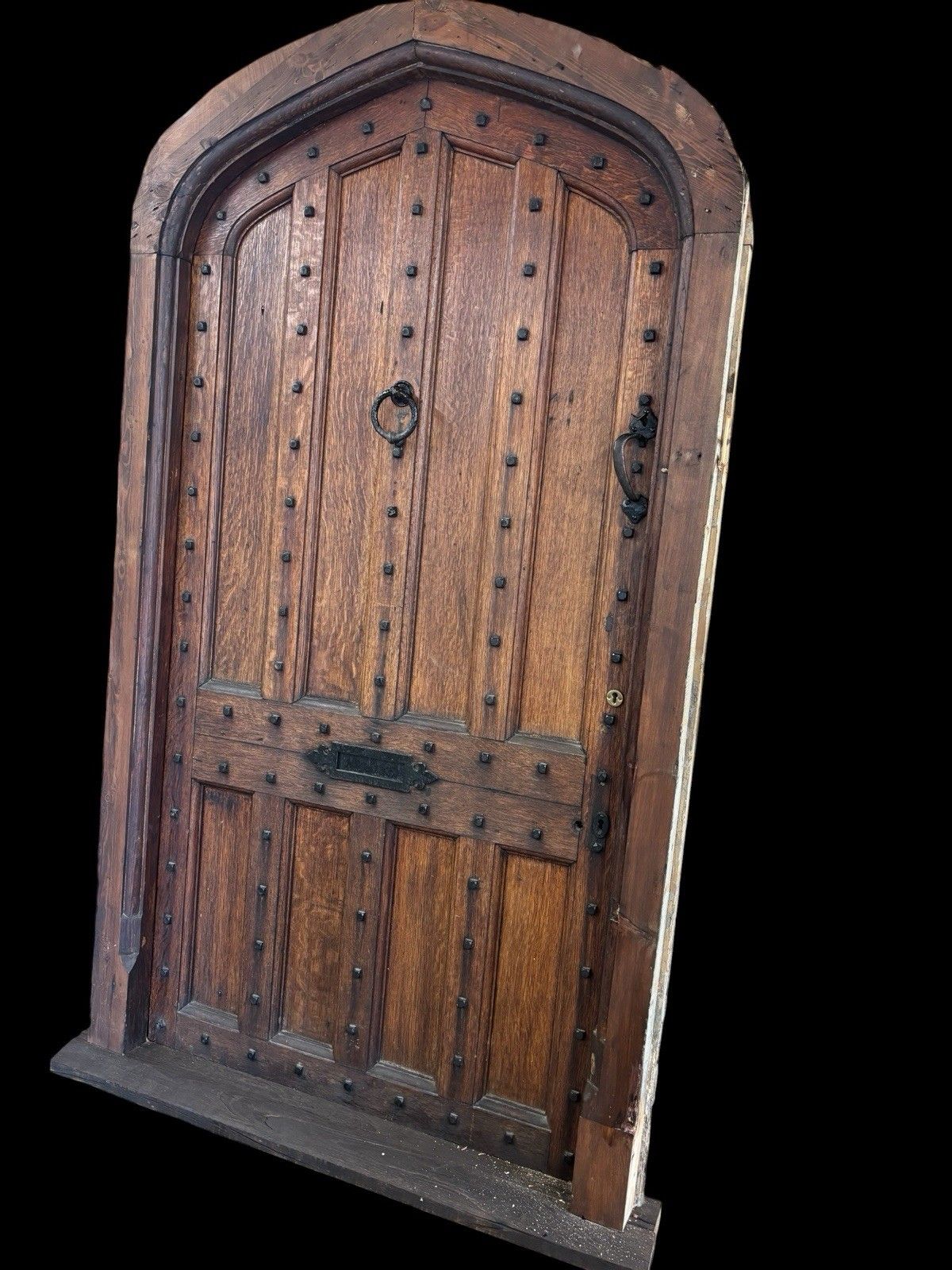 Large Antique Old Solid Oak Front Door Frame Manor Reclaimed Wood 17th Century photo for sale