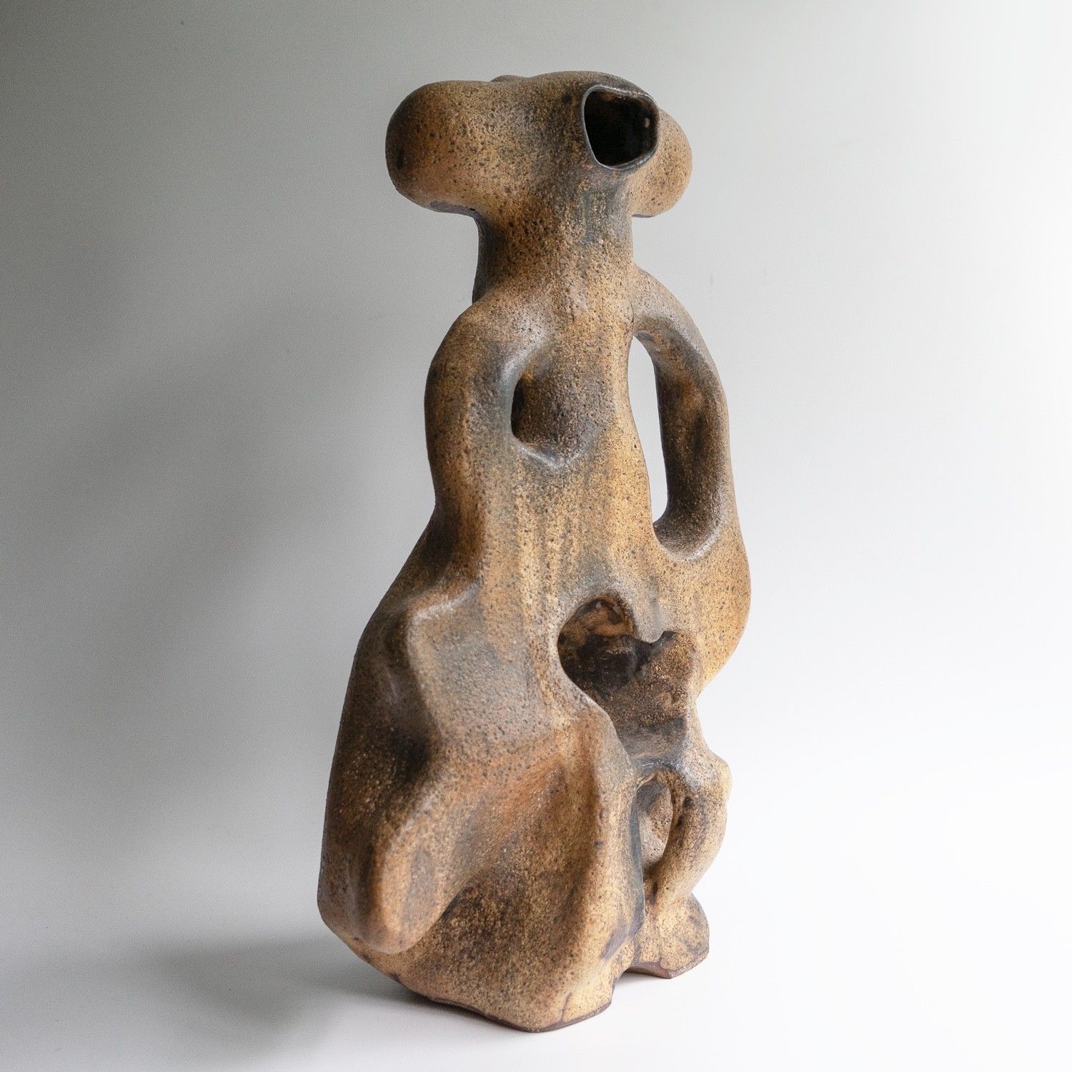Large Vintage Brutalist Glazed Ceramic Sculpture, English, 1980s photo 680.0