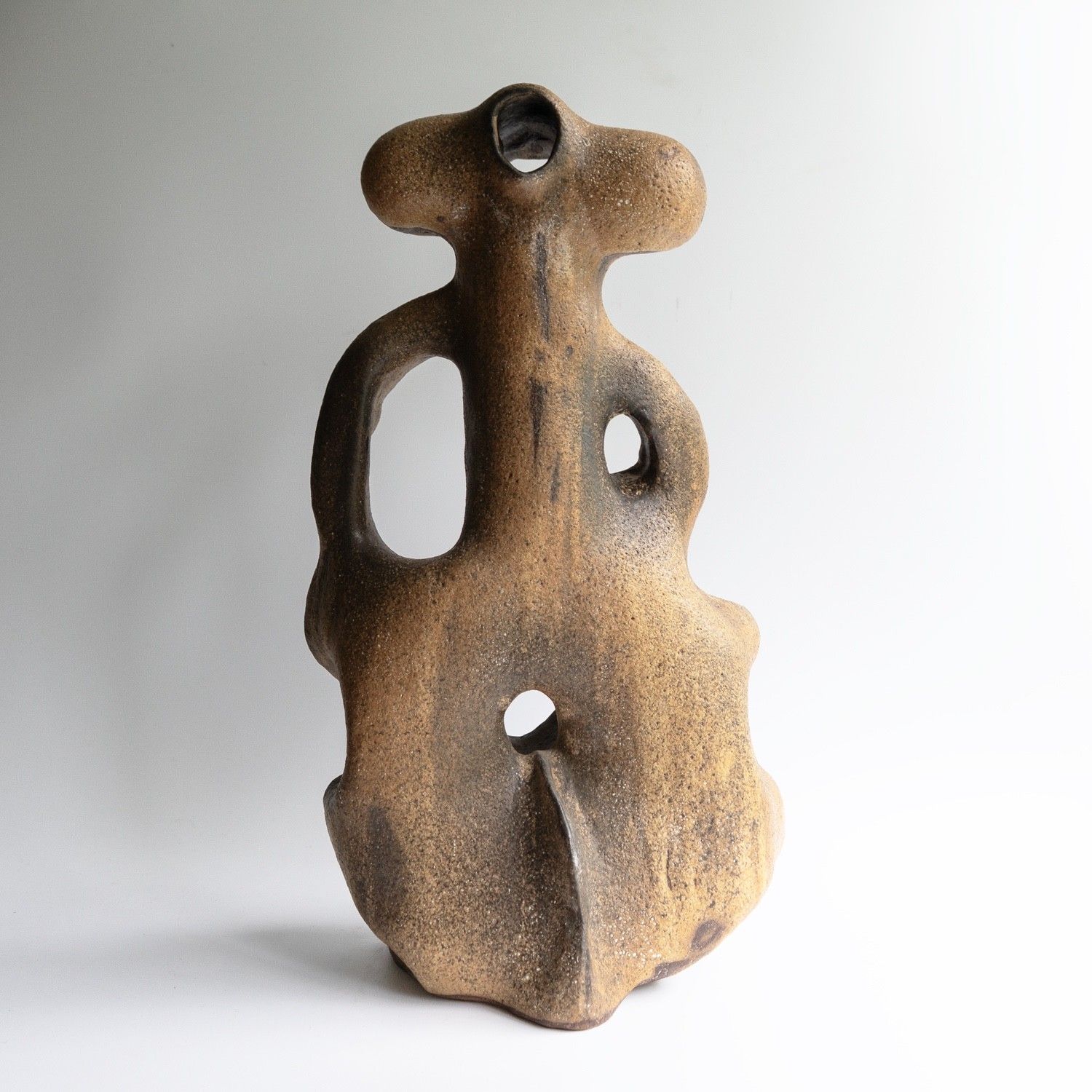 Art Large Vintage Brutalist Glazed Ceramic Sculpture, English, 1980s photo