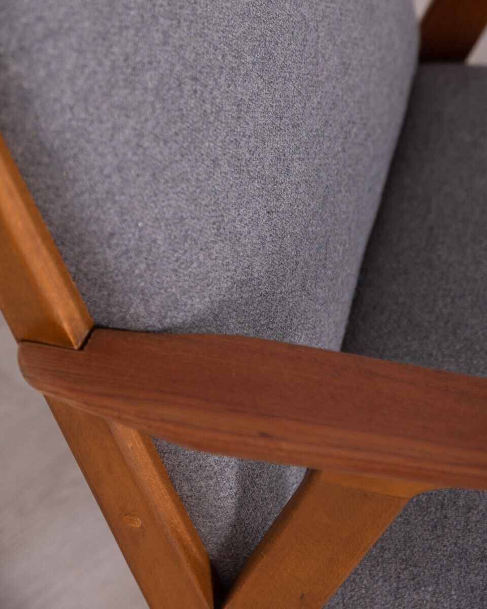 Vintage 60's Armchair In Teak Wood And Fabric Danish Design photo vinterior