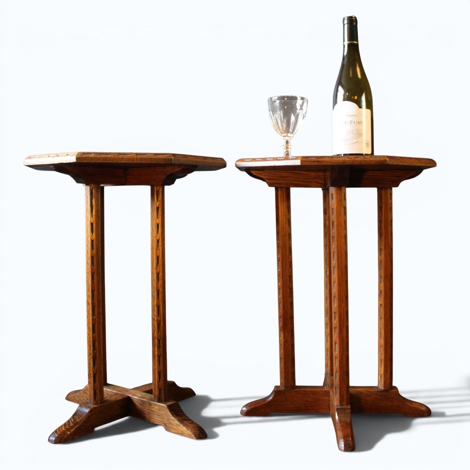 Cotswold School Pair Of Wine Tables In Oak photo furniture