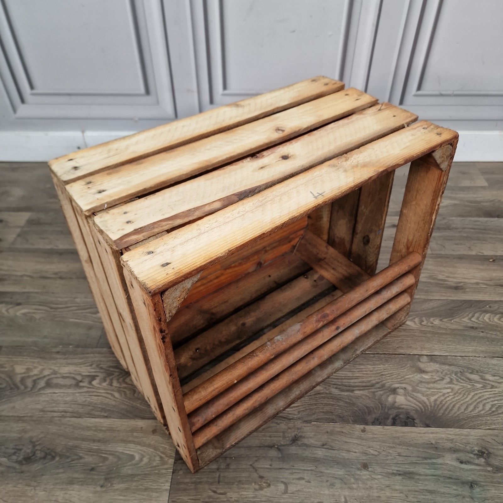 Vintage Wooden Crate Shelf Wall Display Rustic Pine Storage Box Upcycle Retro photo furniture