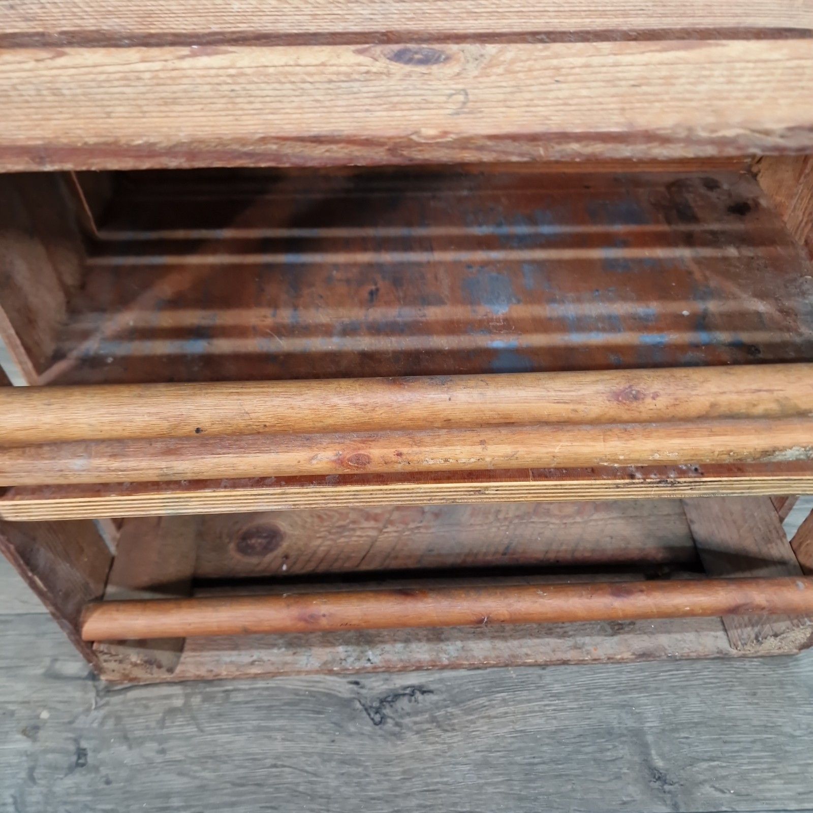 Vintage Wooden Crate Shelf Wall Display Rustic Pine Storage Box Upcycle Retro photo vinterior