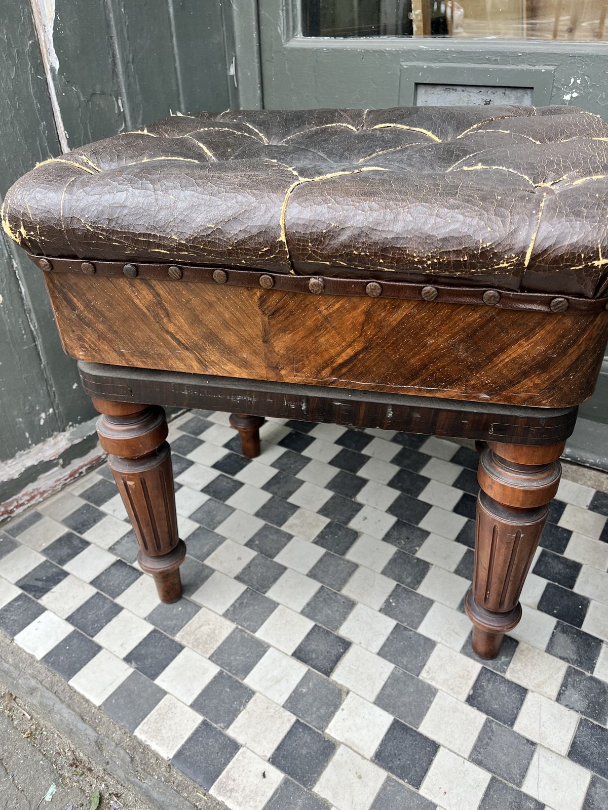 photo for sale H Brooks And Co Victorian Walnut Adjustable Piano Stool