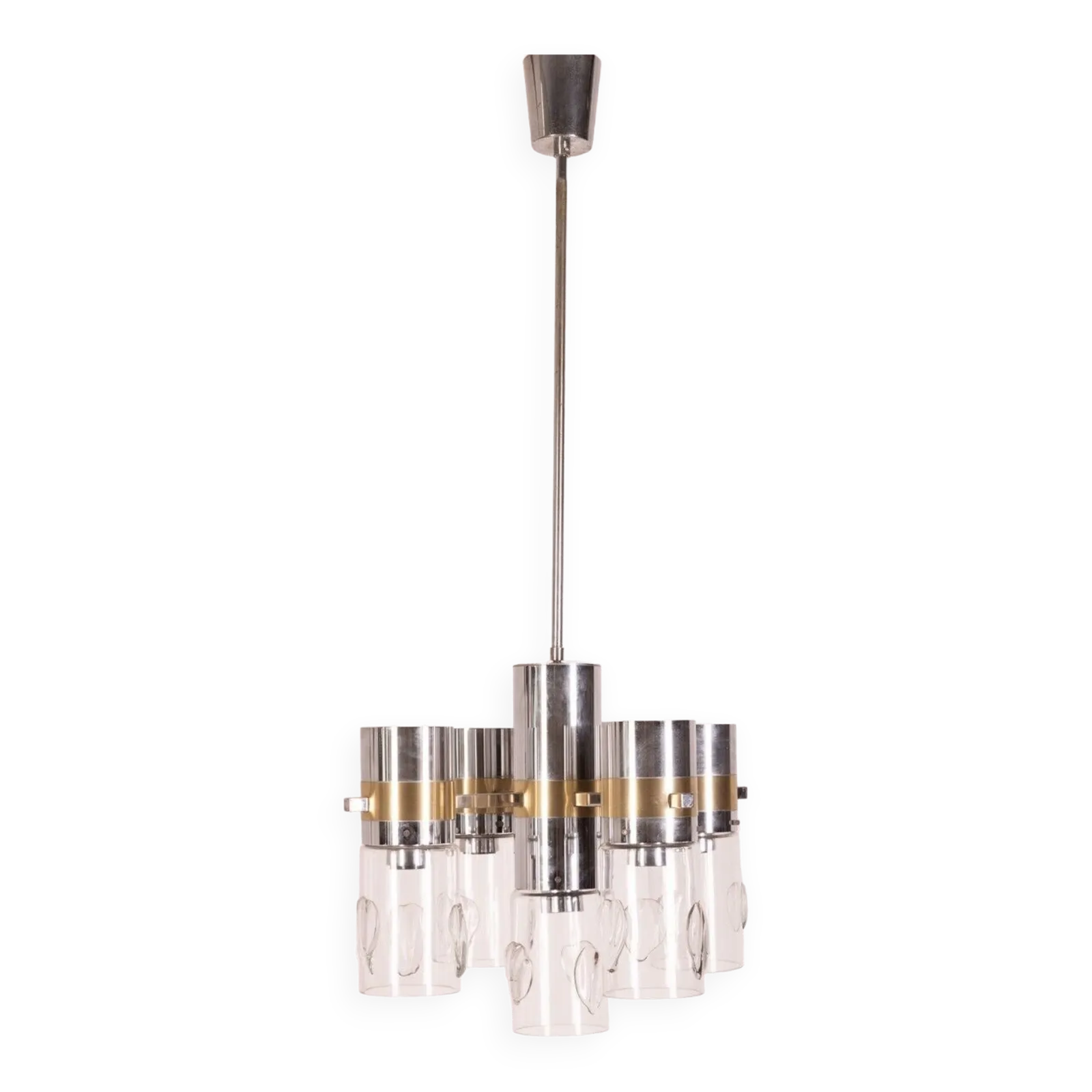 Sicolari 1970s Metal And Glass Chandelier
