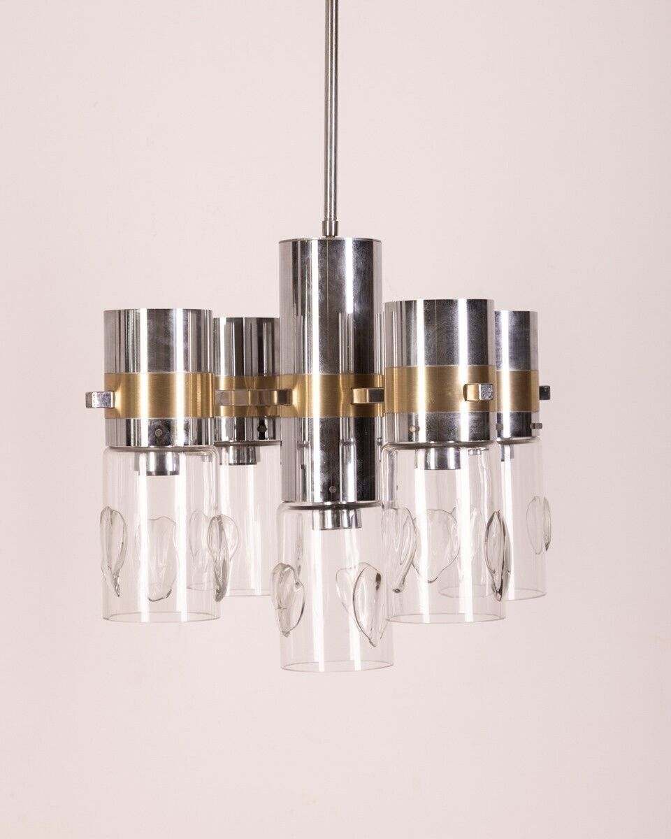 Sicolari 1970s Metal And Glass Chandelier photo buy