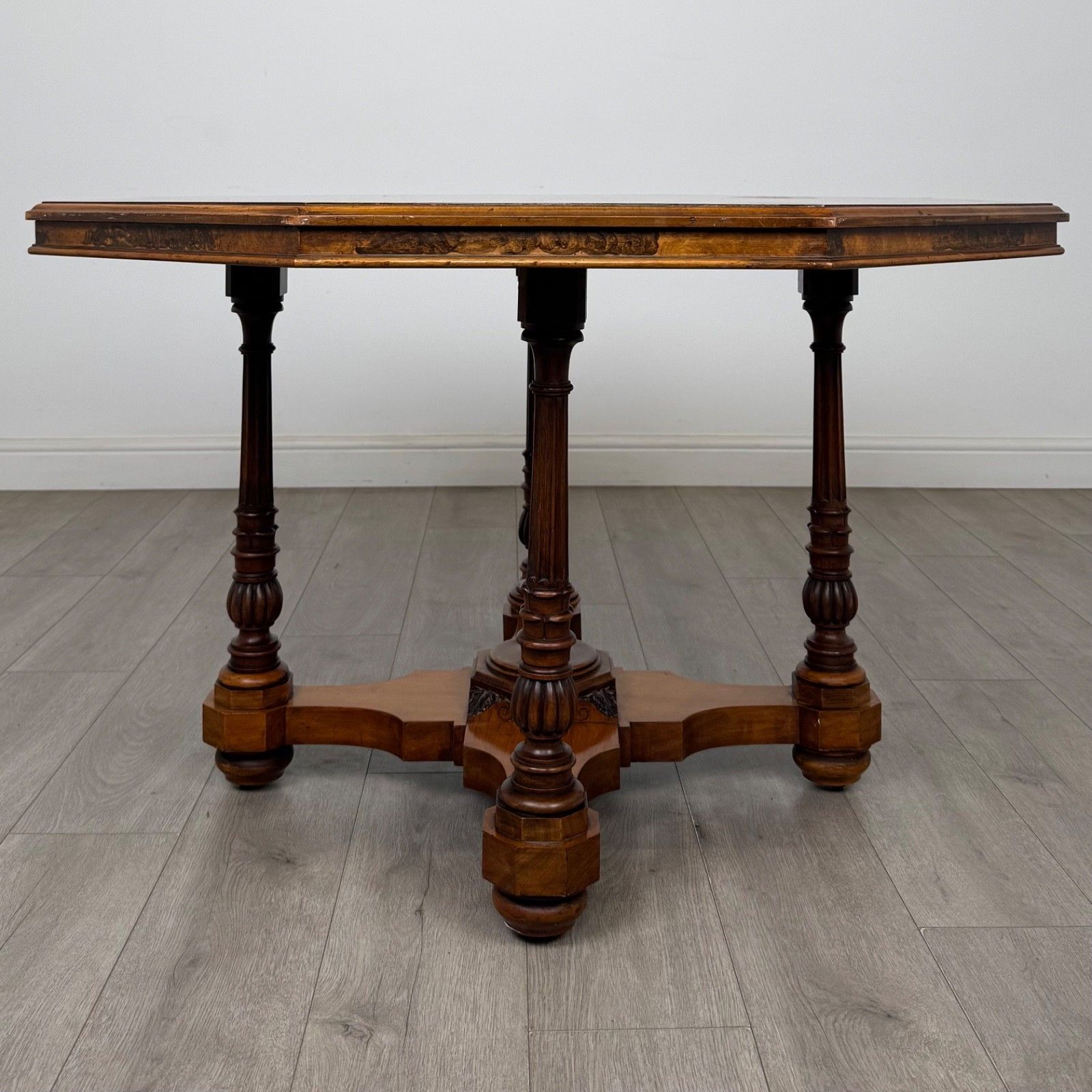Antique 19th Century Victorian Burr Walnut Centre Table ( Af 5811 ) photo furniture