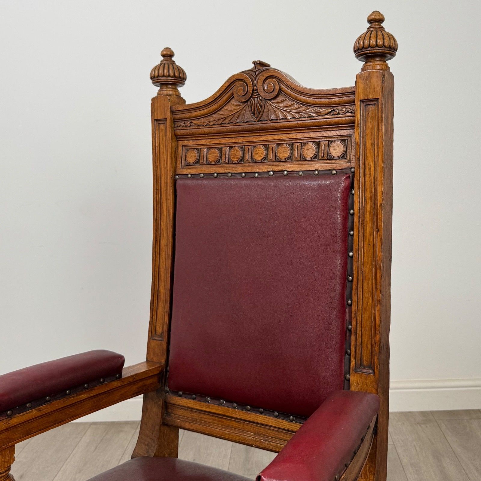 photo furniture Antique 20th Century Edwardian Armchair In Oak ( Af 5833 )