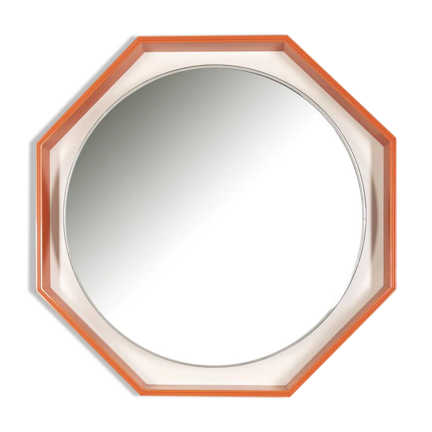 Vintage 1970s Backlit Wall Mirror, Italian Design