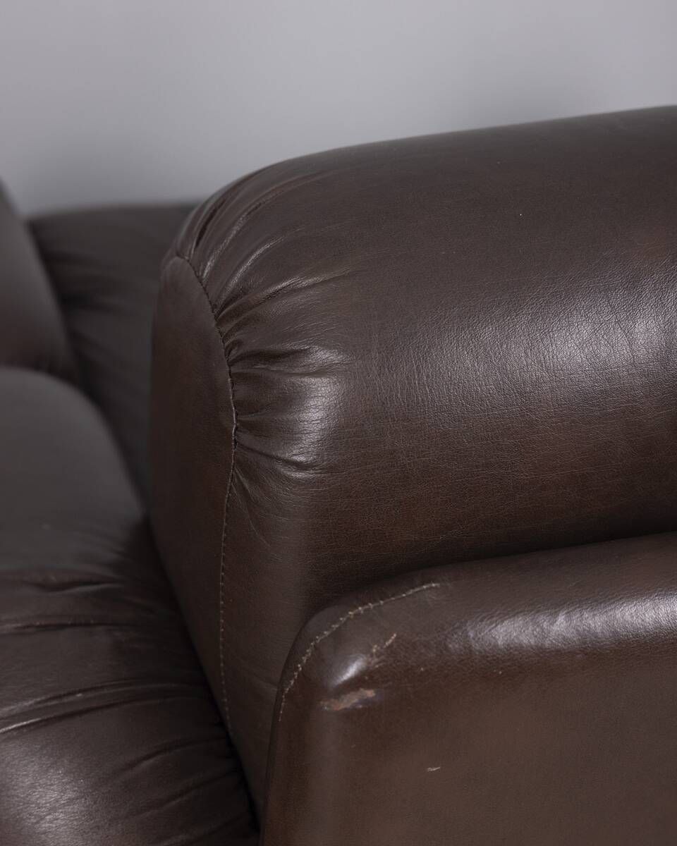 photo furniture Pair Of Brown Leather Armchairs Designed By Ceriotti, 1970s