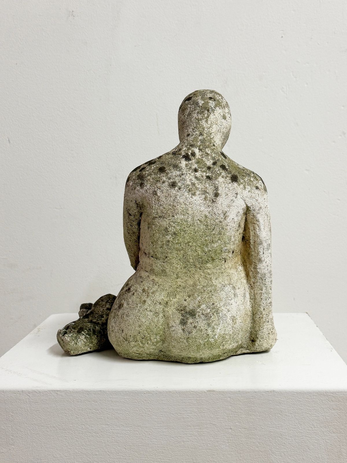 Statue In The Manner Of Henry Moore Signed Weathered Garden Sculpture photo furniture