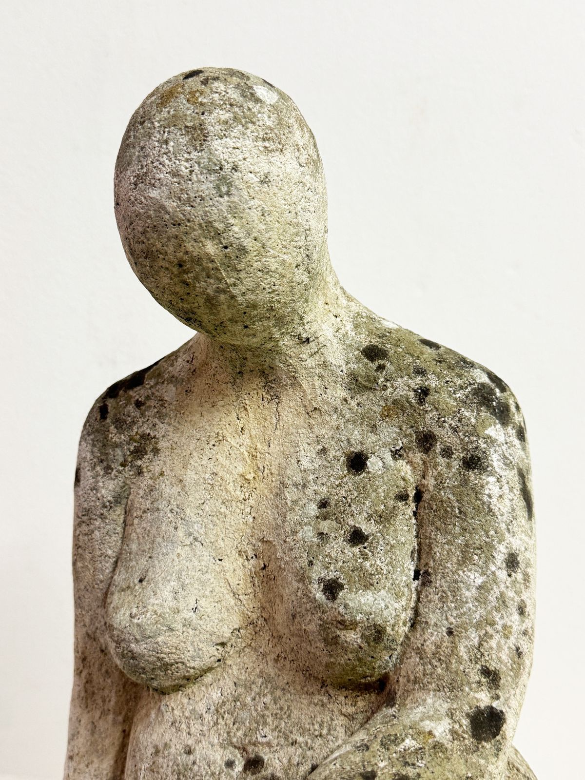 Statue In The Manner Of Henry Moore Signed Weathered Garden Sculpture photo Garden Decor