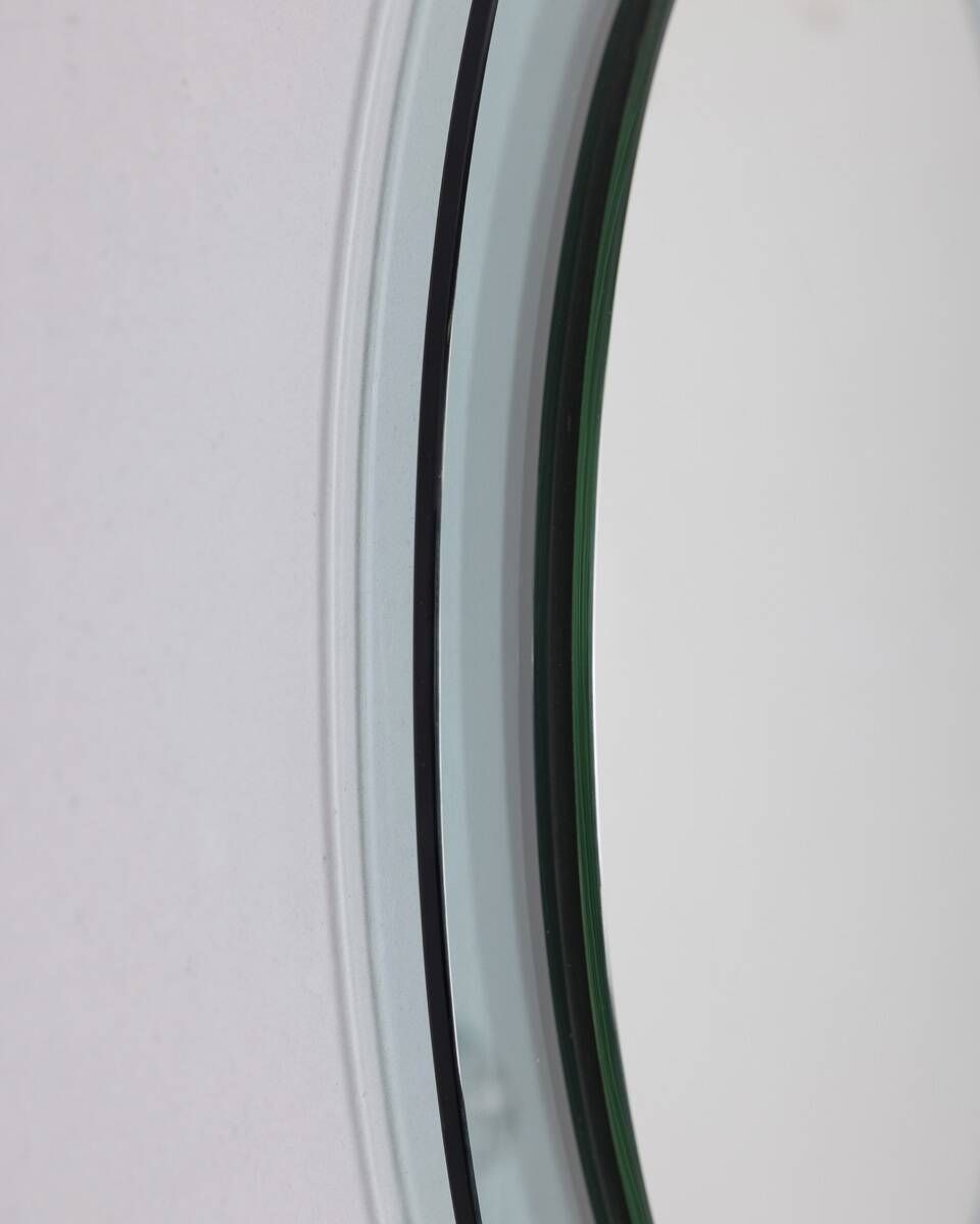 Round Wall Mirror In Smoked Glass, Italy, 1970s photo vinterior