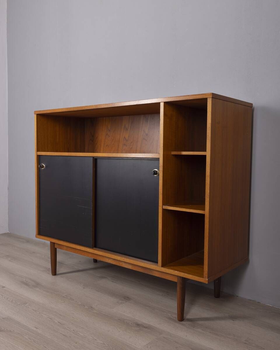 Vintage 1960s Highboard Sideboard In Teak Wood By Italian Design photo for sale