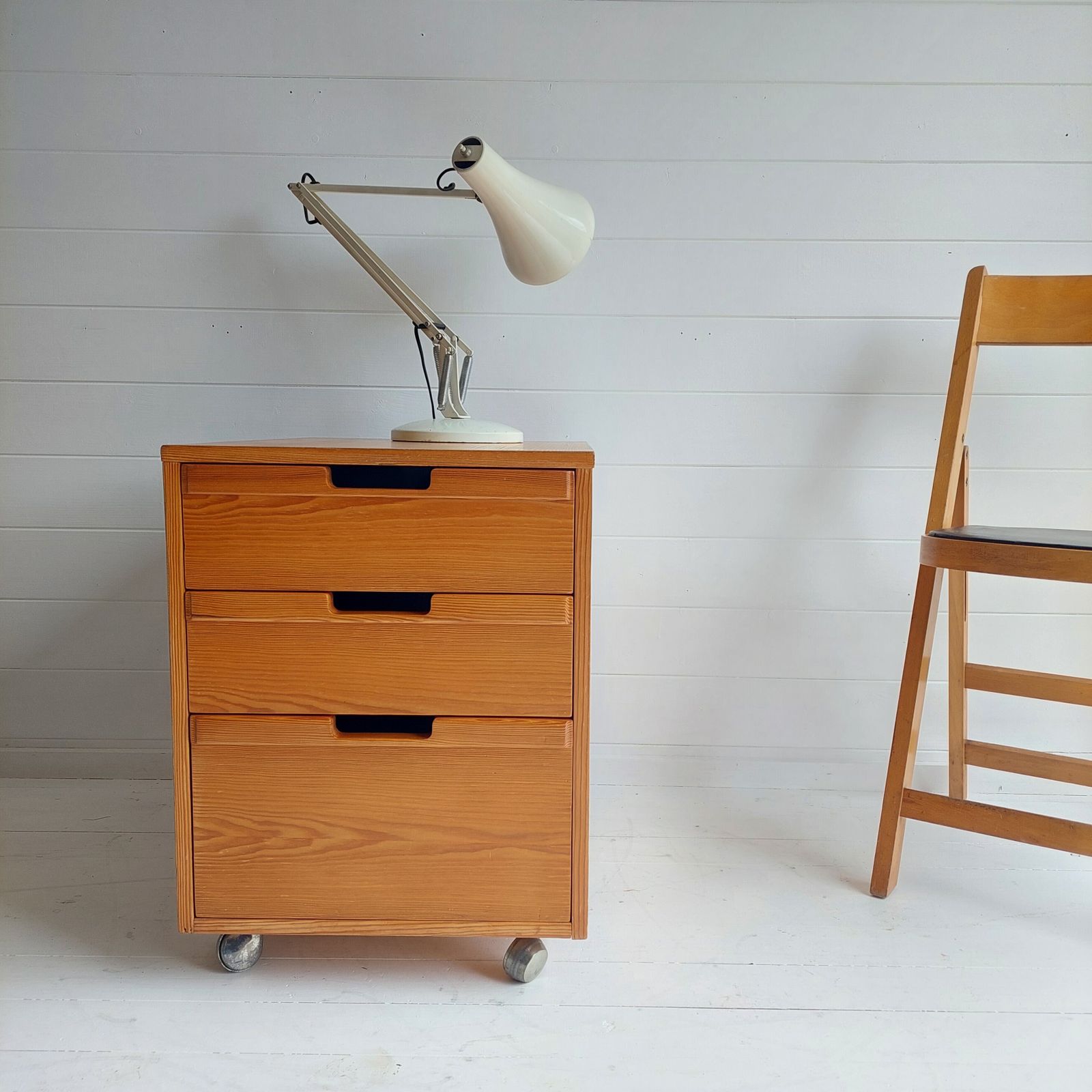 Mid Century Scandinavian Pine Bedside Chest Of Drawers Filing Cabinet Alvar Aalto Style 70s Restored photo furniture