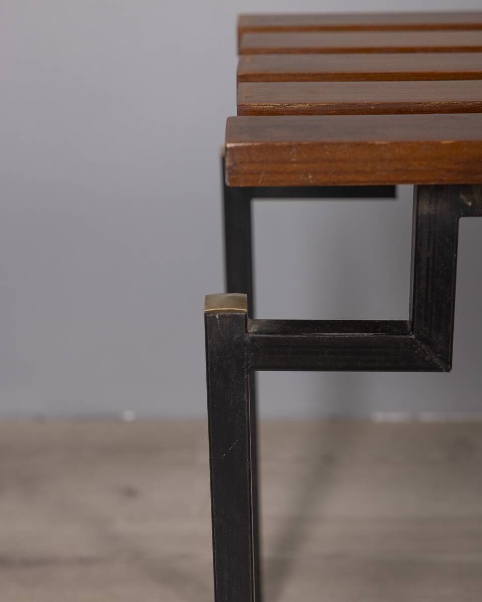Vintage 1960s Teak Wood Bench With Italian Design photo for sale