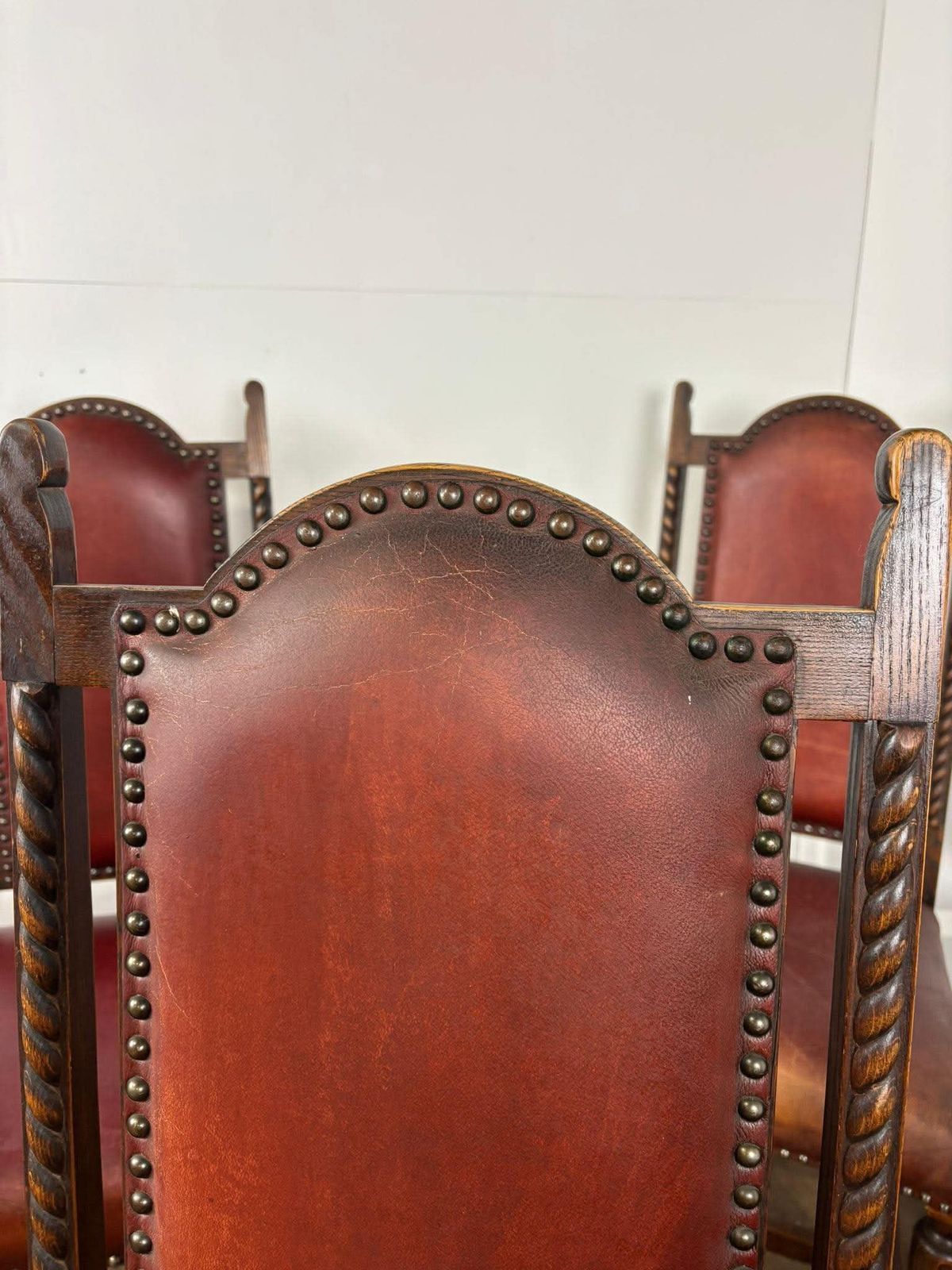 Furniture Vintage Set Of Four Oak Dining Chairs photo