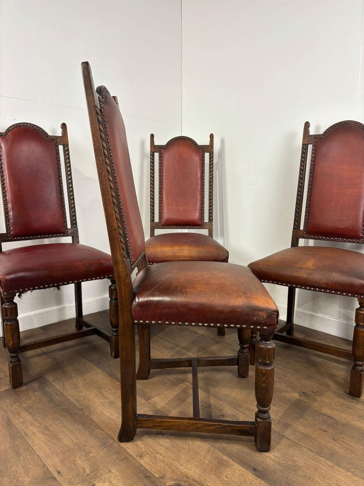 photo buy Vintage Set Of Four Oak Dining Chairs