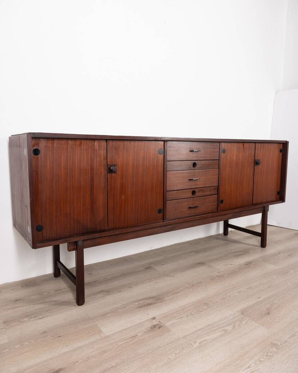 Vintage 60's Sideboard Sideboard In Teak Design Barovero photo vinterior