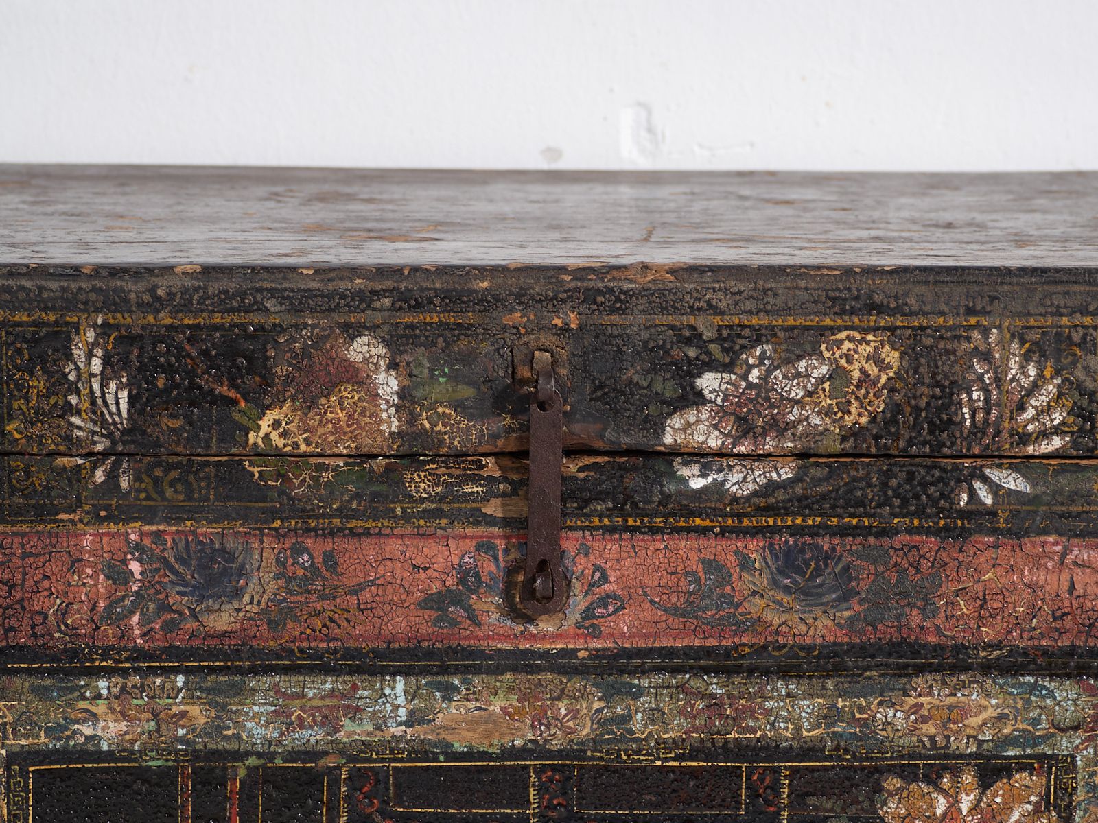 photo for sale Antique Painted Trunk In Pine Wood – China, Circa 1900