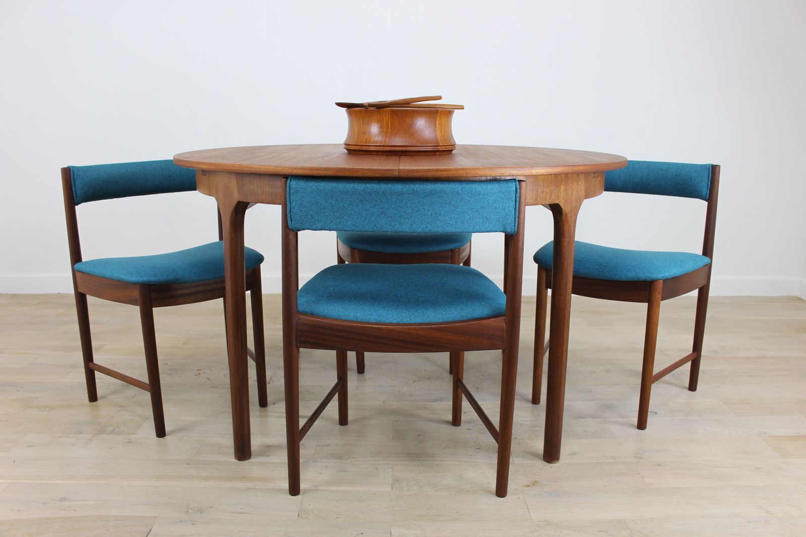 Late 1960s McIntosh Teak "Roundette” Circular Table & Chairs Dining Set photo buy