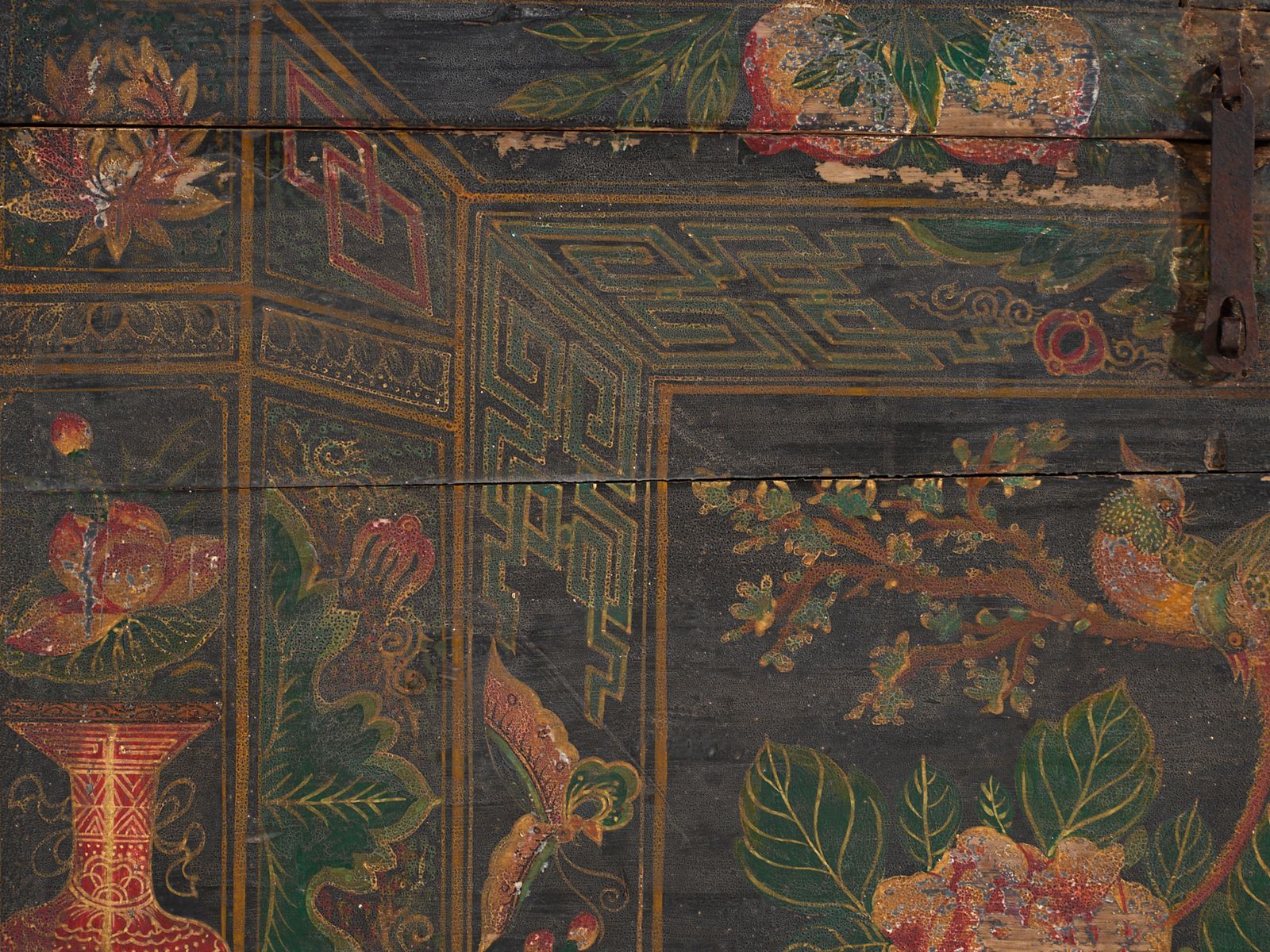 Antique Painted Trunk In Pine Wood – China, Circa 1900 photo buy