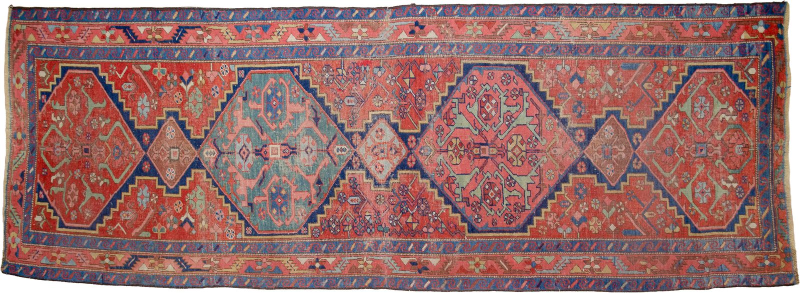 Antique Heriz Runner 310x116cm photo vintage
