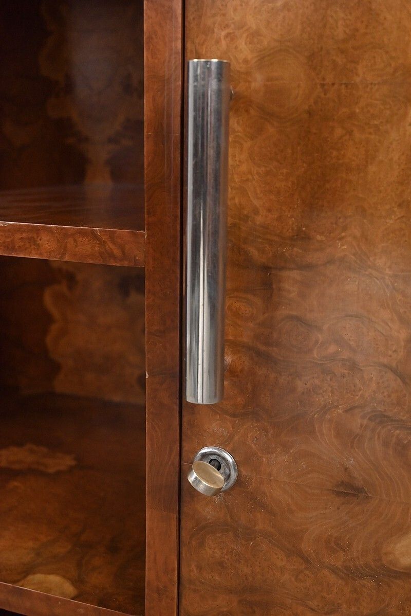 Art Deco Bibus In Elm Burl Veneer – 1940 photo vintage
