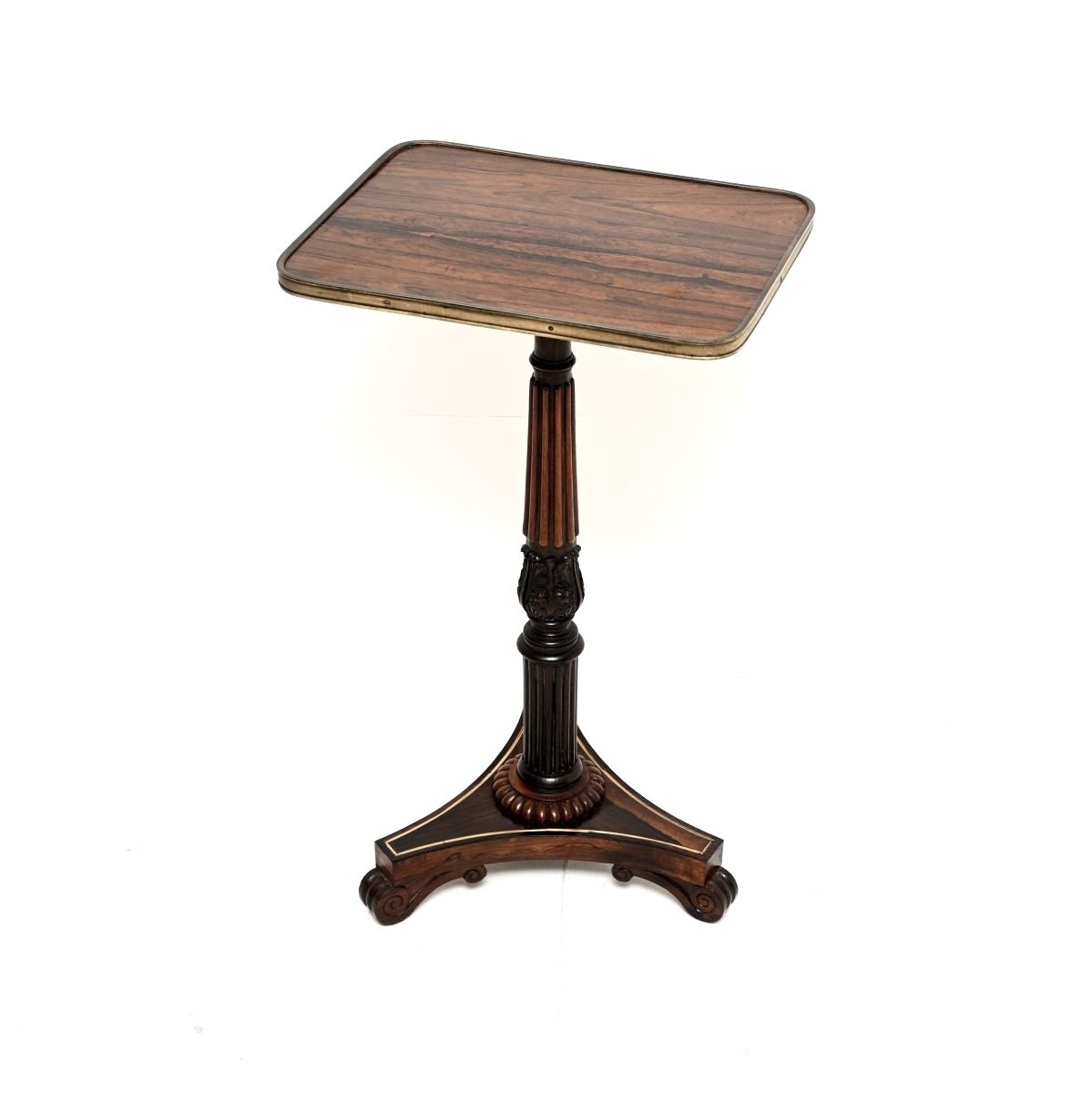 Antique William IV Period Rosewood And Brass Side Table photo furniture