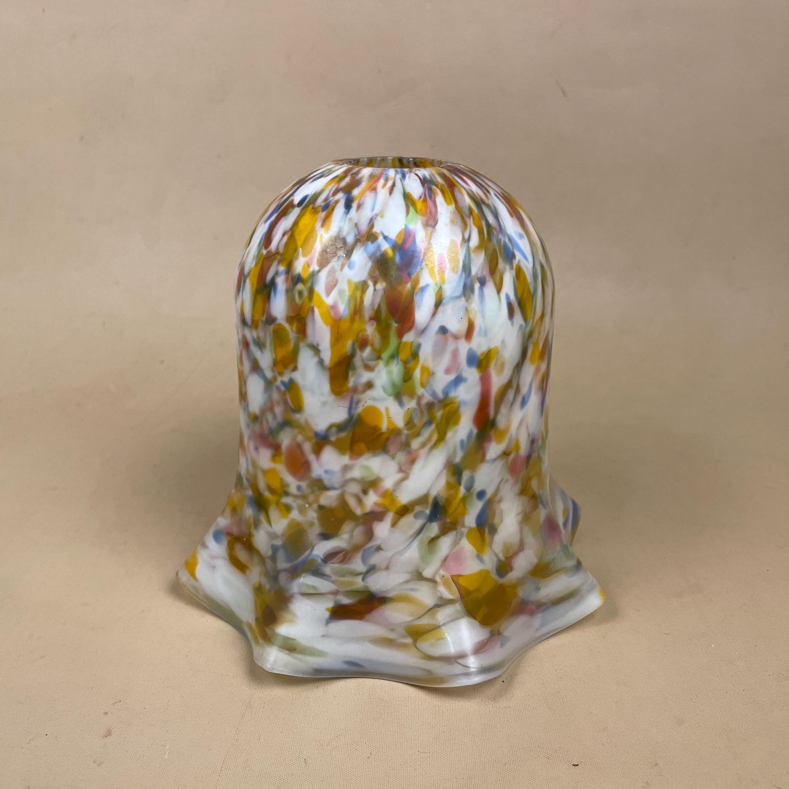 Glass Lamp Shade Multicoloured Speckled Art Glass Tulip Bell Shade Mid Century Modern Murano Style Pendant Light Shade