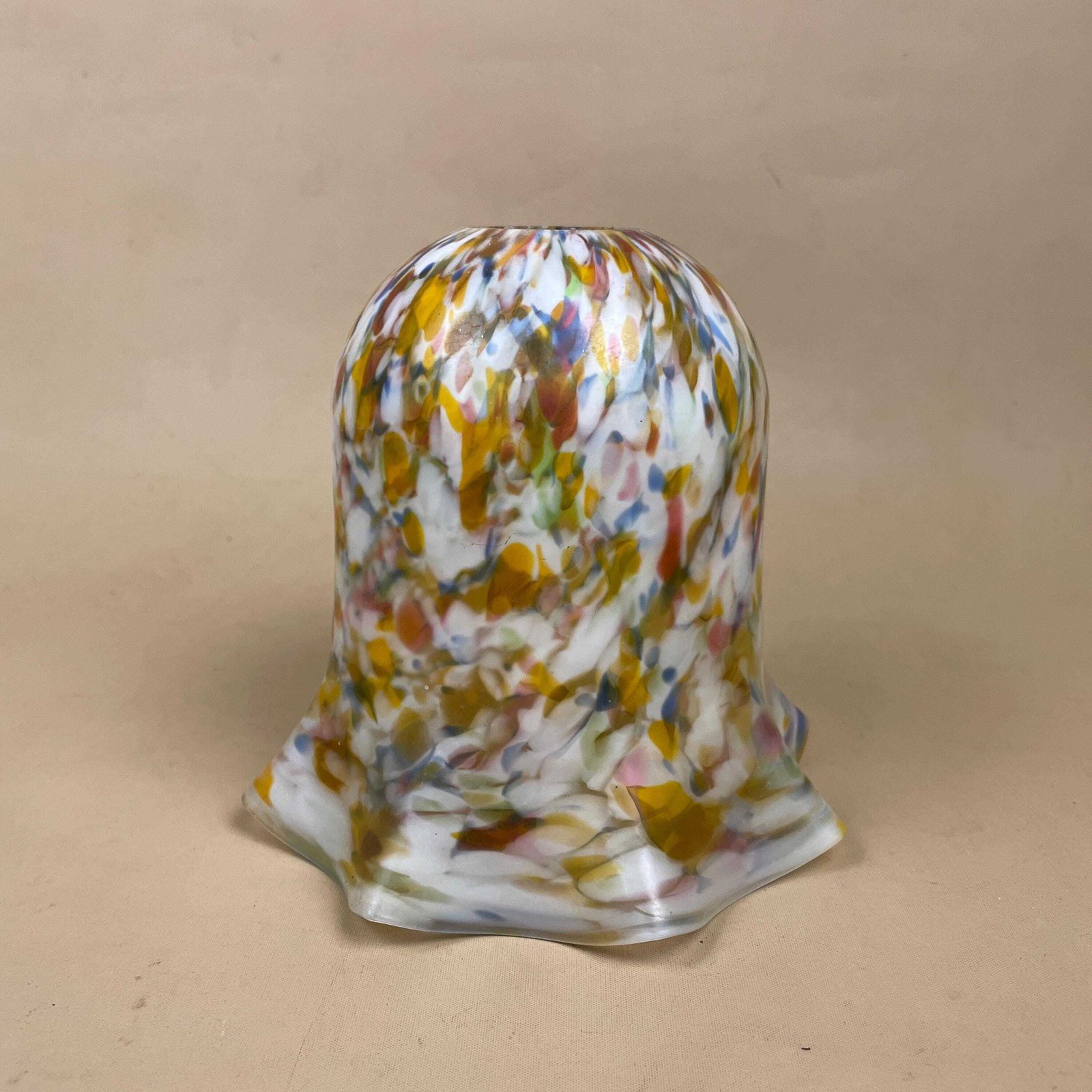 Glass Lamp Shade Multicoloured Speckled Art Glass Tulip Bell Shade Mid Century Modern Murano Style Pendant Light Shade photo 65.0