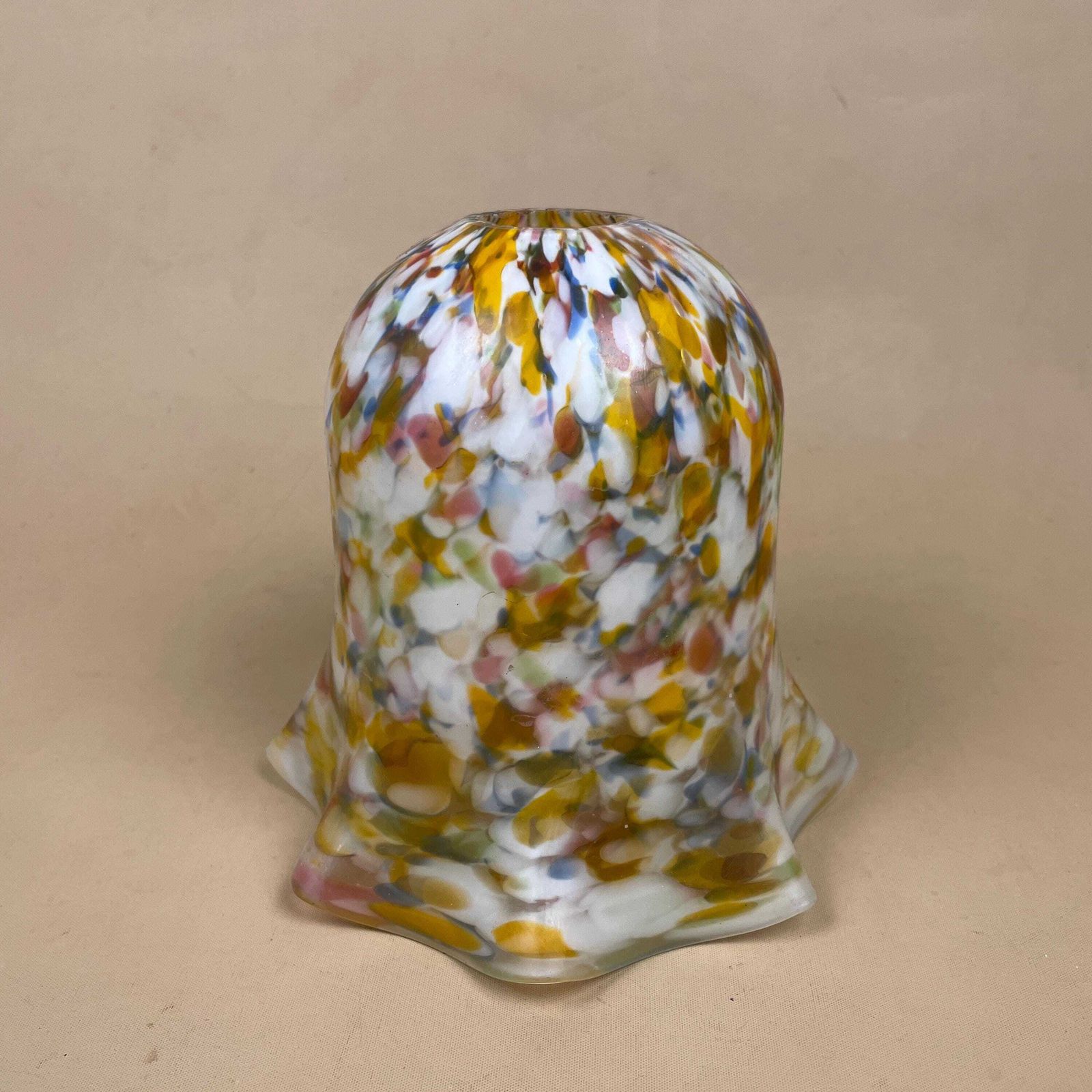 Glass Lamp Shade Multicoloured Speckled Art Glass Tulip Bell Shade Mid Century Modern Murano Style Pendant Light Shade photo vinterior