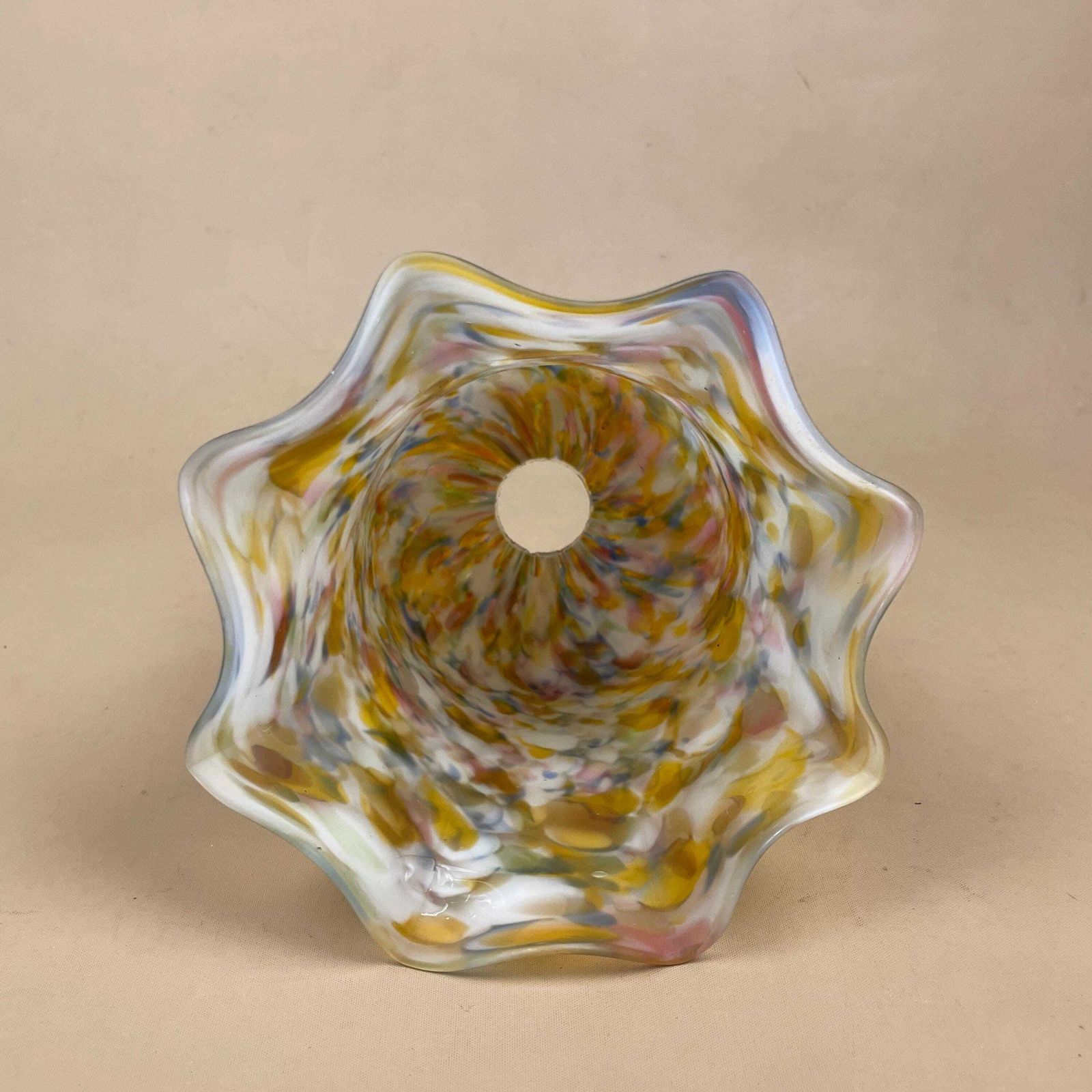 photo furniture Glass Lamp Shade Multicoloured Speckled Art Glass Tulip Bell Shade Mid Century Modern Murano Style Pendant Light Shade
