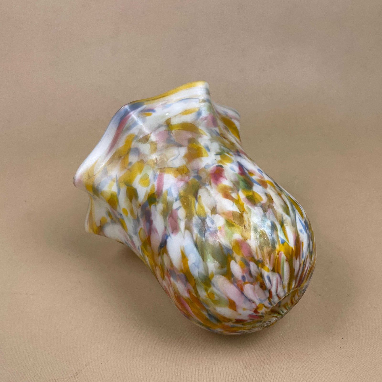 photo for sale Glass Lamp Shade Multicoloured Speckled Art Glass Tulip Bell Shade Mid Century Modern Murano Style Pendant Light Shade