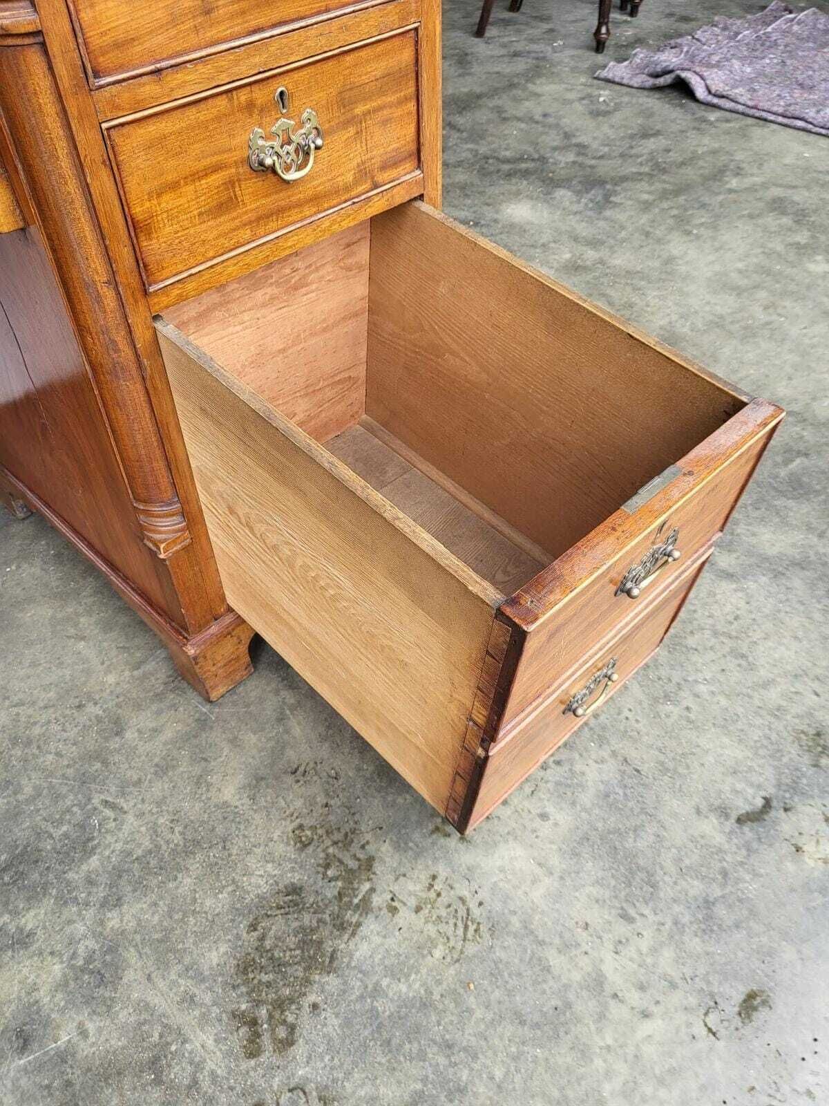 Antique Victorian Small Knee Hole Desk 7 Drawers photo buy