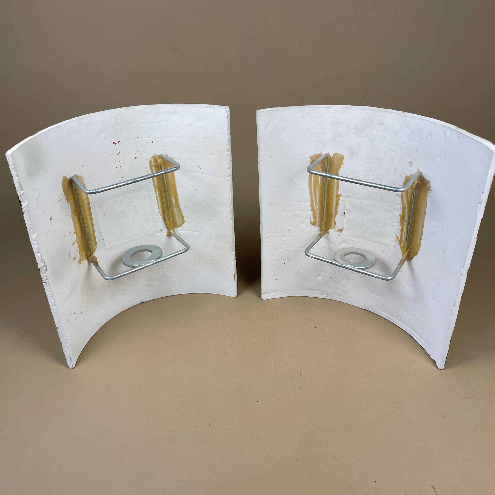 Handmade Ceramic Wall Light Pair African Brutalist Studio Pottery Sconce White Black Amber Mustard Geometric Wall Accent Decor photo buy