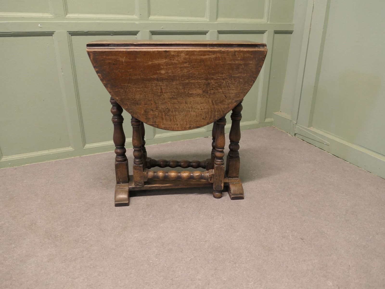 Small Georgian Oak Gate Leg Table The Table Has A Solid Oak Top With Turned Legs photo furniture