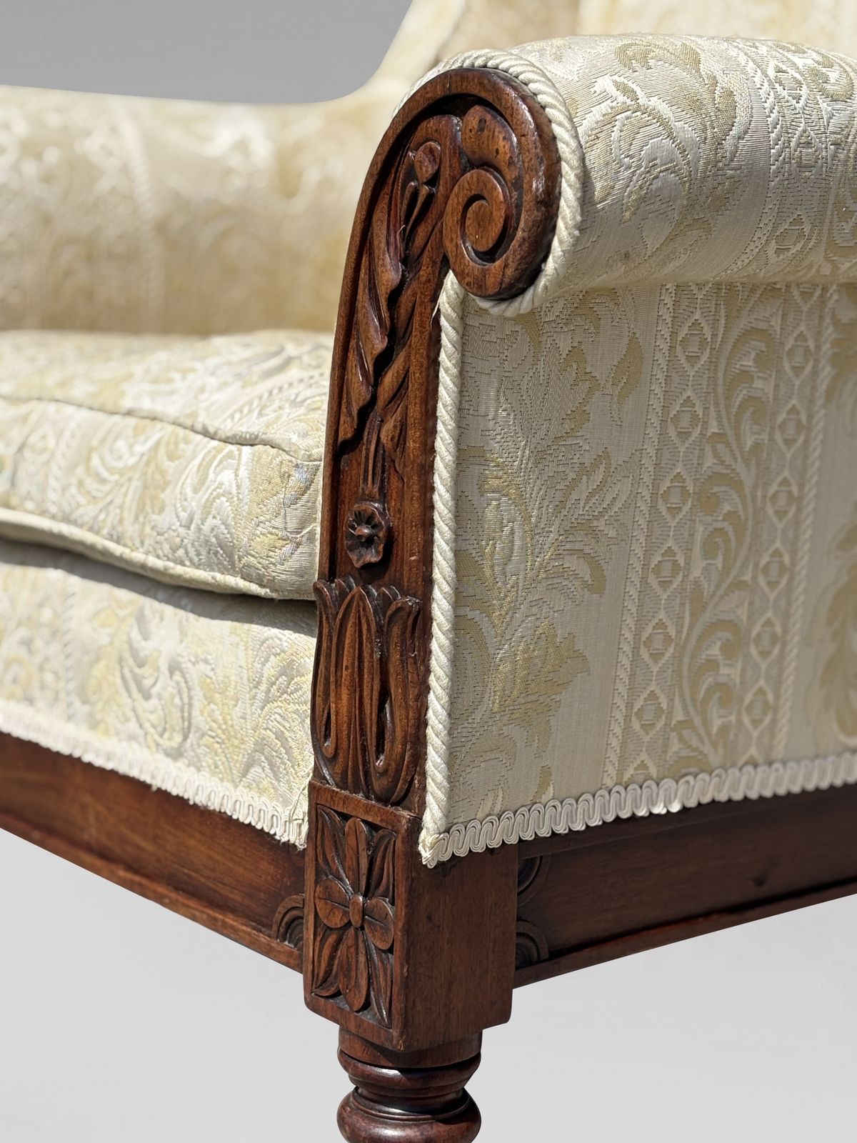 19th Century William IV Period Mahogany Upholstered High Back Wing Armchair photo buy