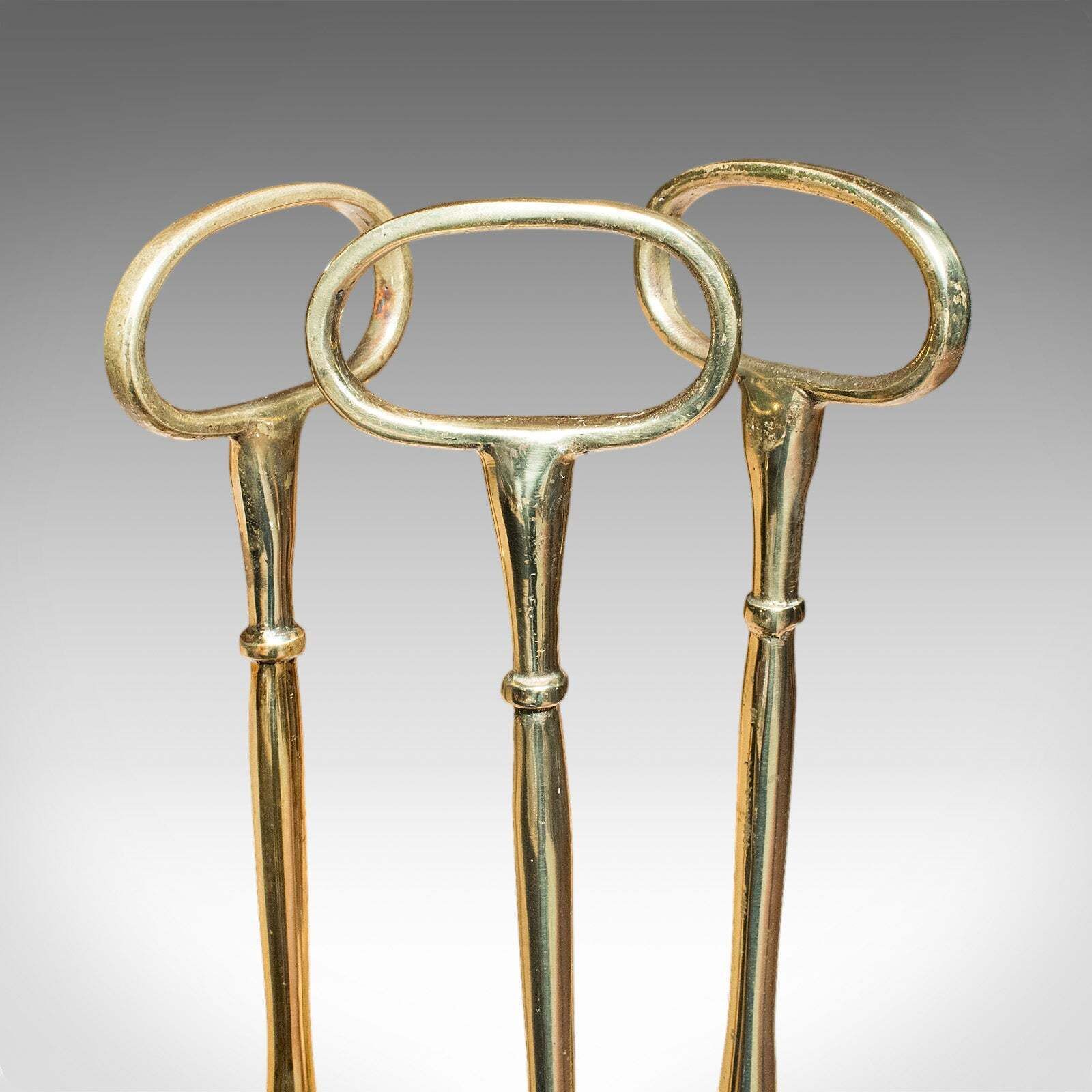 photo furniture Rare Antique Trio Of Door Butlers, English, Brass Doorstop, Edwardian, C.1910