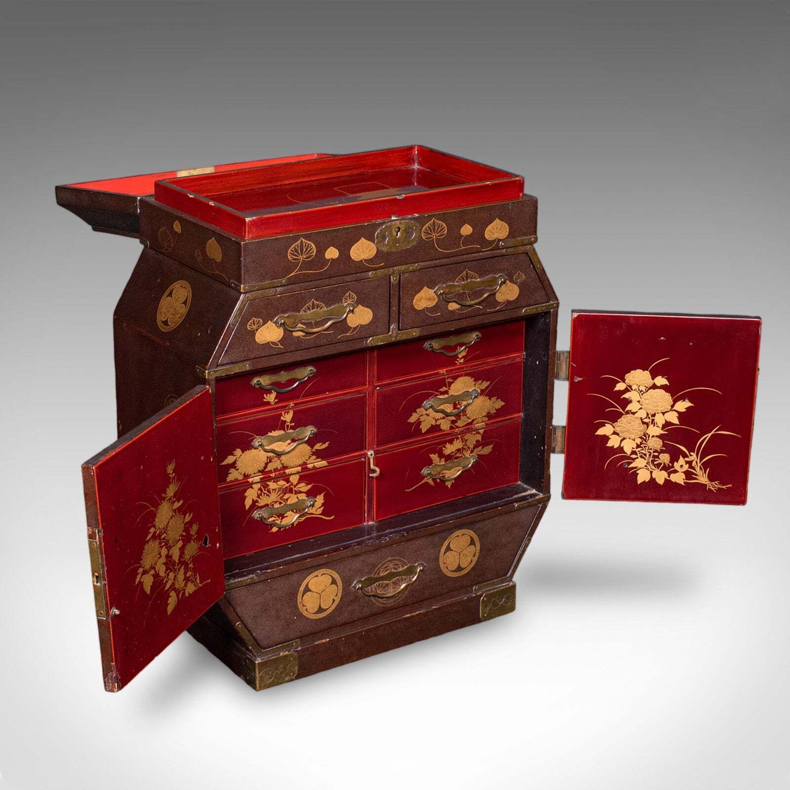 Antique Meiji Table Box, Japanese, Lacquered, Loose Leaf Tea Case, Victorian photo furniture