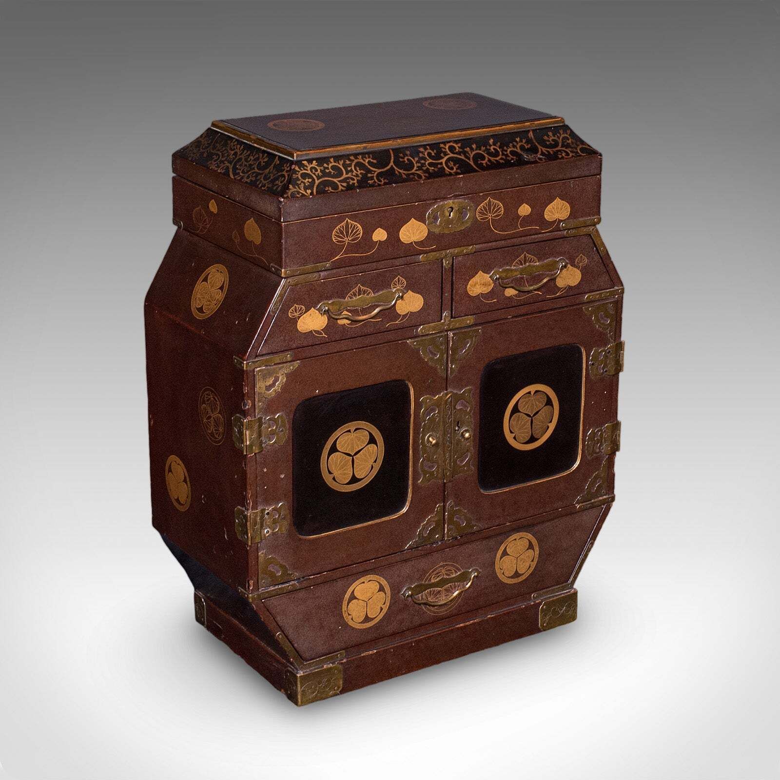 Antique Meiji Table Box, Japanese, Lacquered, Loose Leaf Tea Case, Victorian photo for sale