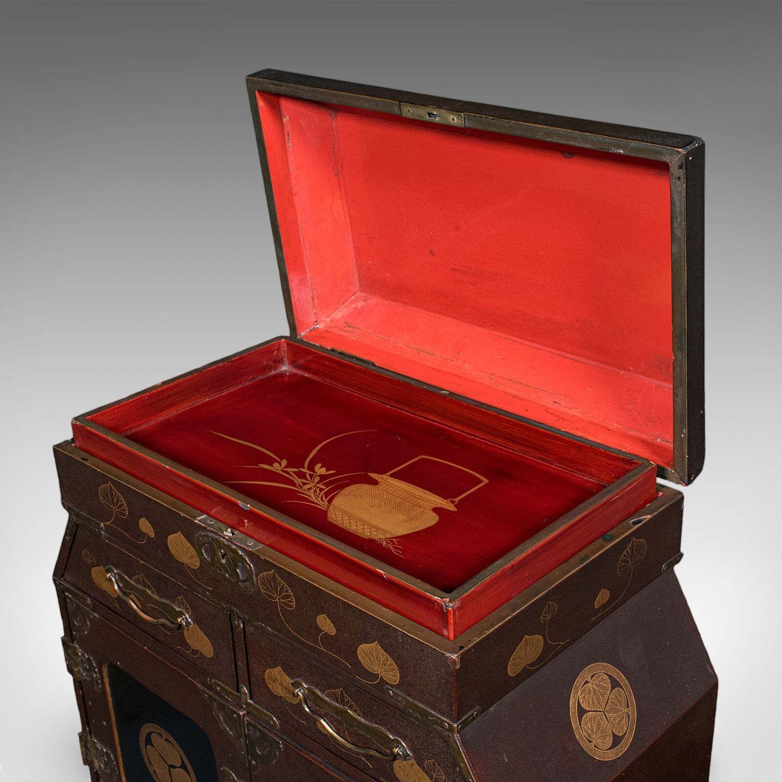 photo for sale Antique Meiji Table Box, Japanese, Lacquered, Loose Leaf Tea Case, Victorian