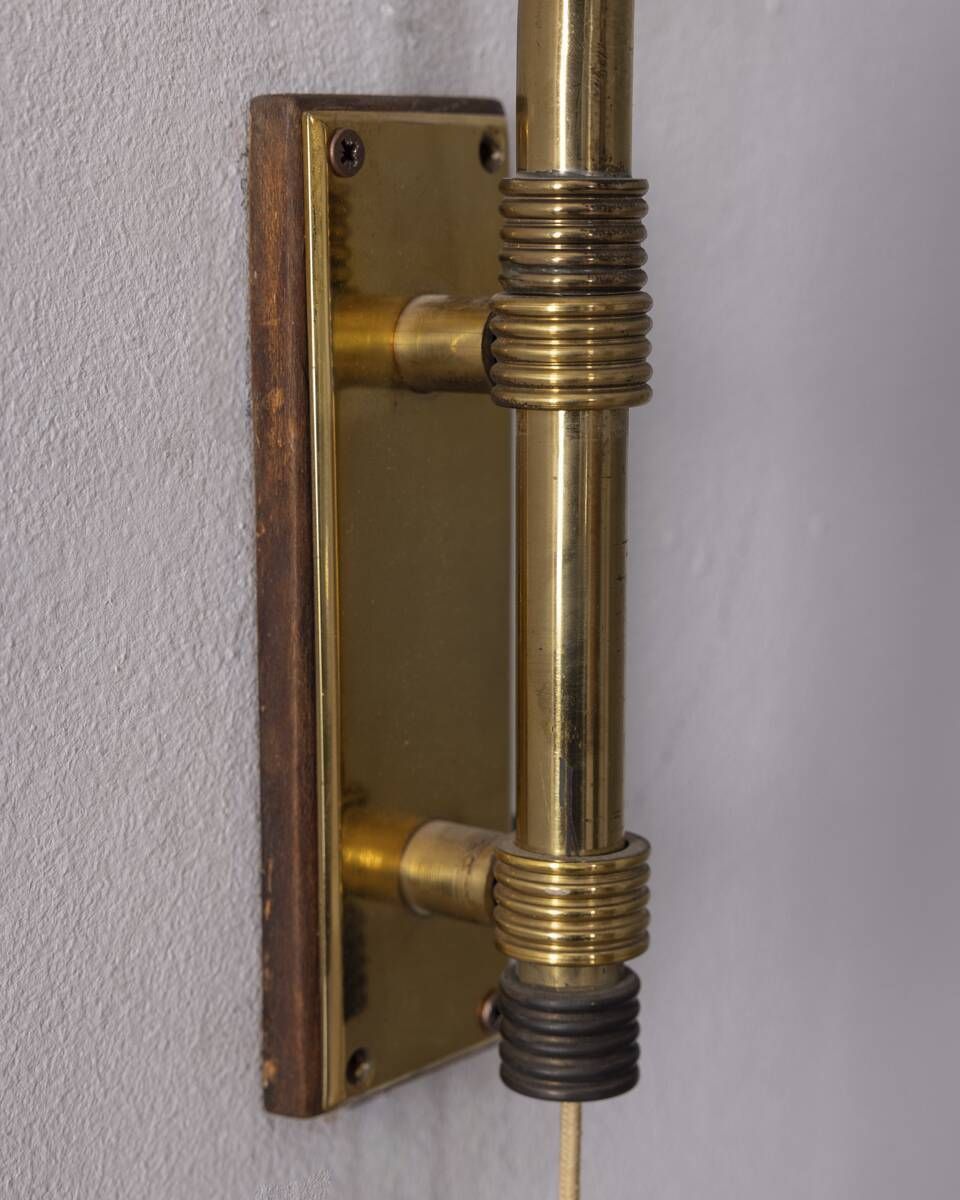 Lighting 1950s Vintage Adjustable Brass Wall Lamp Italian Design photo